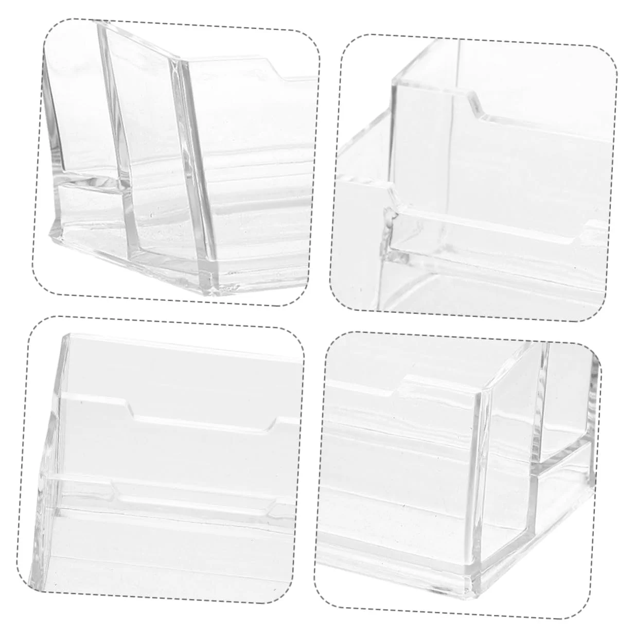 Porta Biglietti da Visita da Scrivania Plastica Trasparente 5 Pezzi | Organizer Ufficio, Struttura Stabile e Leggera, per Uffici e Contesti Professionali