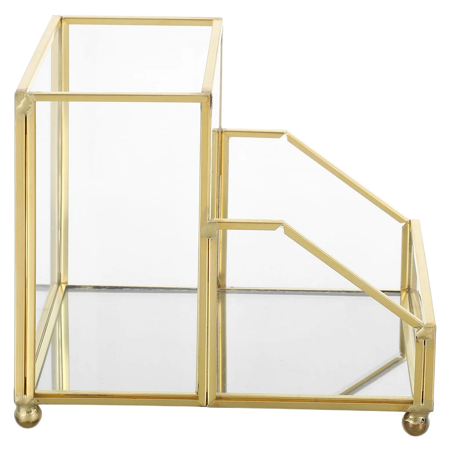 SHINEOFI Porta Biglietti da Visita con Dorato Espositore Verticale Trasparente per Scrivania Ufficio Scatola per Biglietti Standard che Impedisce Piegature e Mantiene Ordine Sul Tavolo
