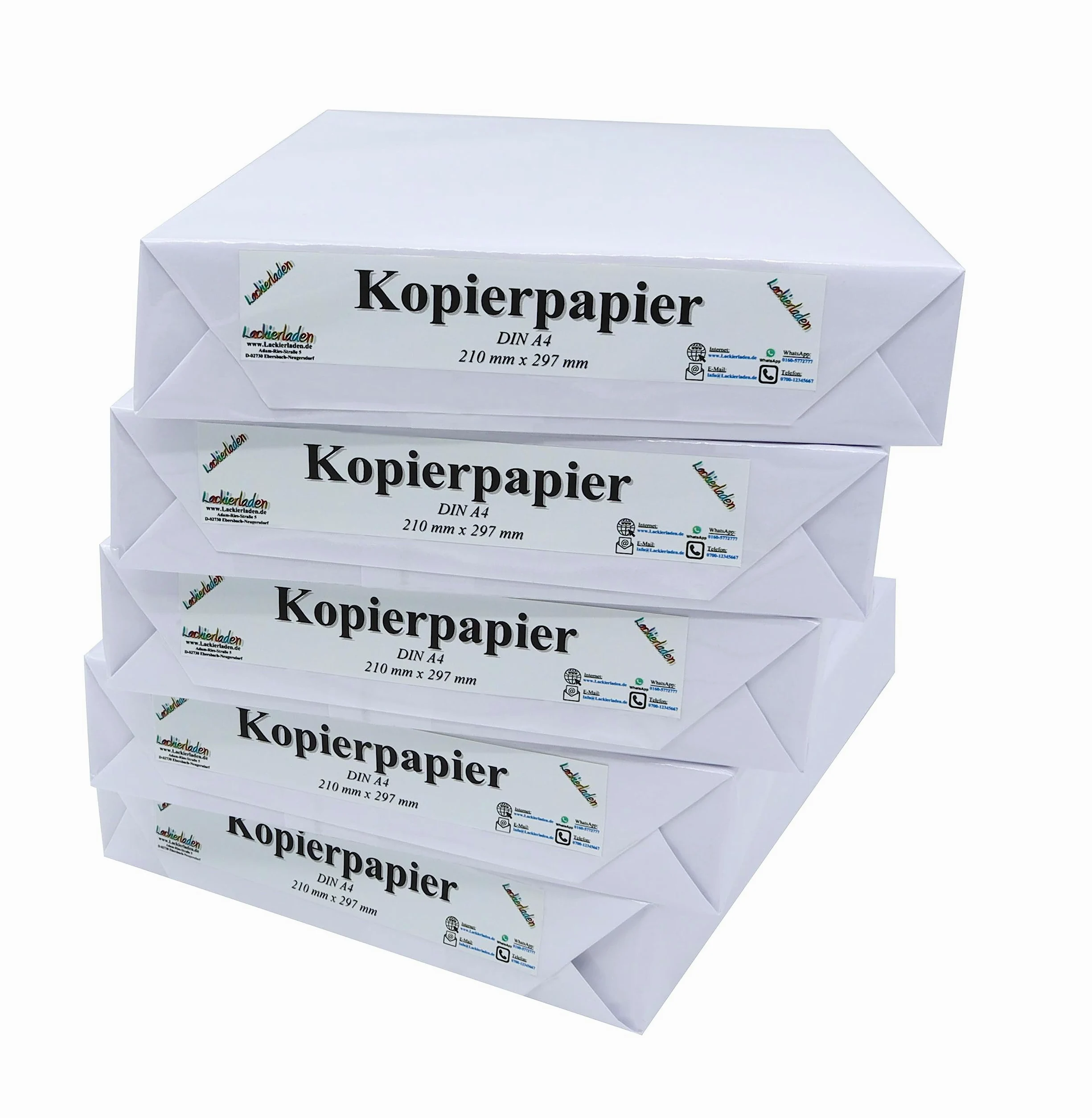 2500x Carta fotocopie DIN Foglio A4, 80g/qm