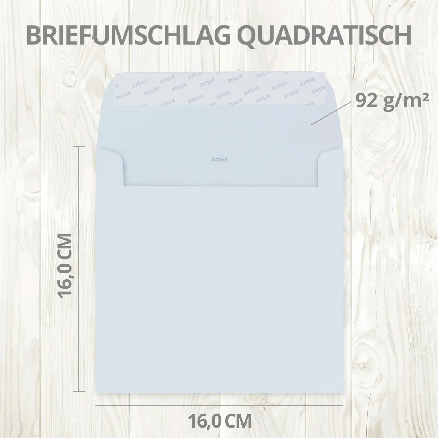 ARTOZ FLORETTA - 50 buste quadrate, 16,0 x 16,0 cm, 92 g/m², carta color pastello