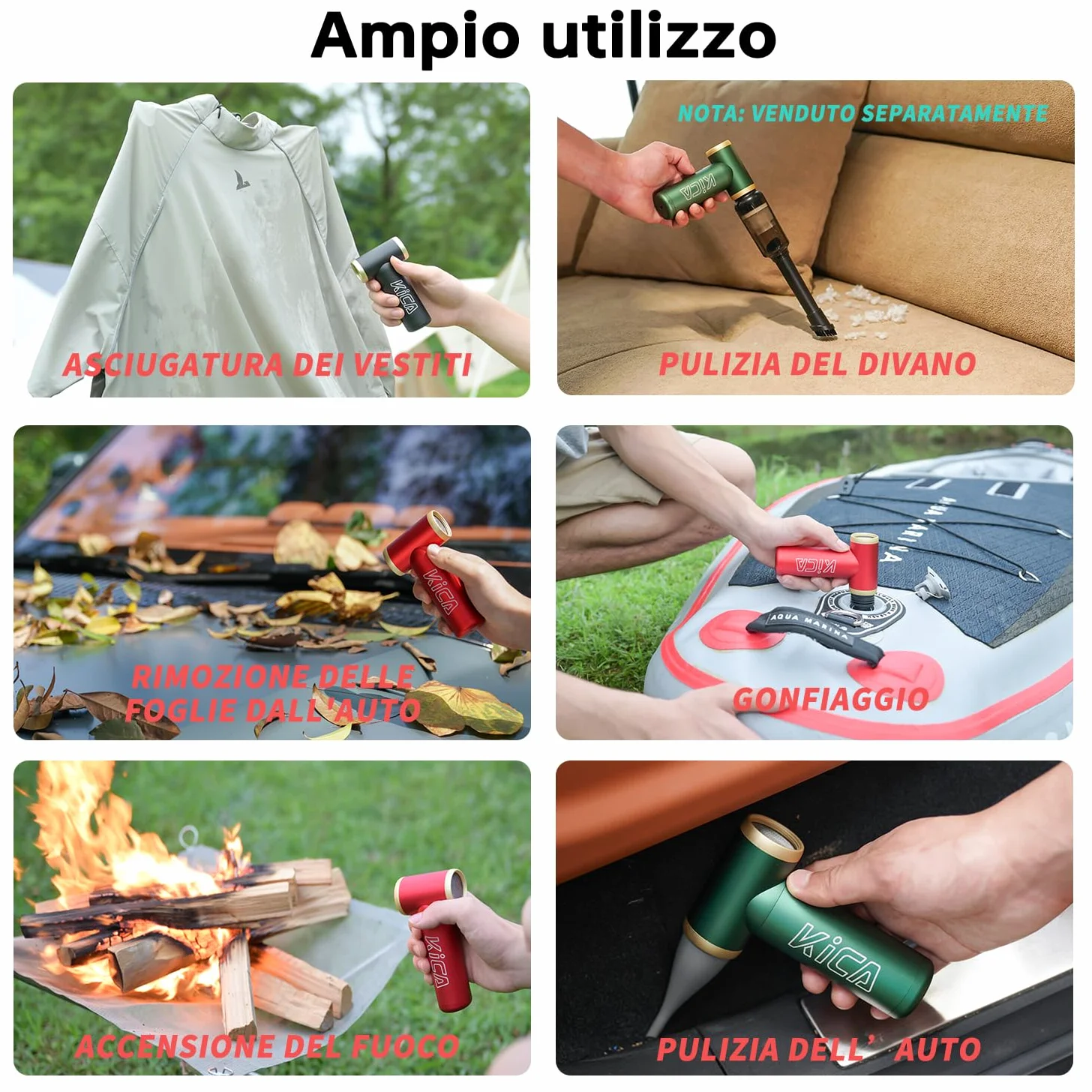 Kica JetFan 2S Aria Compressa Elettrico Air Duster,Spray Aria compressa da 117000RPM con Batteria da 1100mAh,Mini Soffiatore a Velocità Libera, per Tastiera,Pulizia PC,Pulizia della Casa,Nero