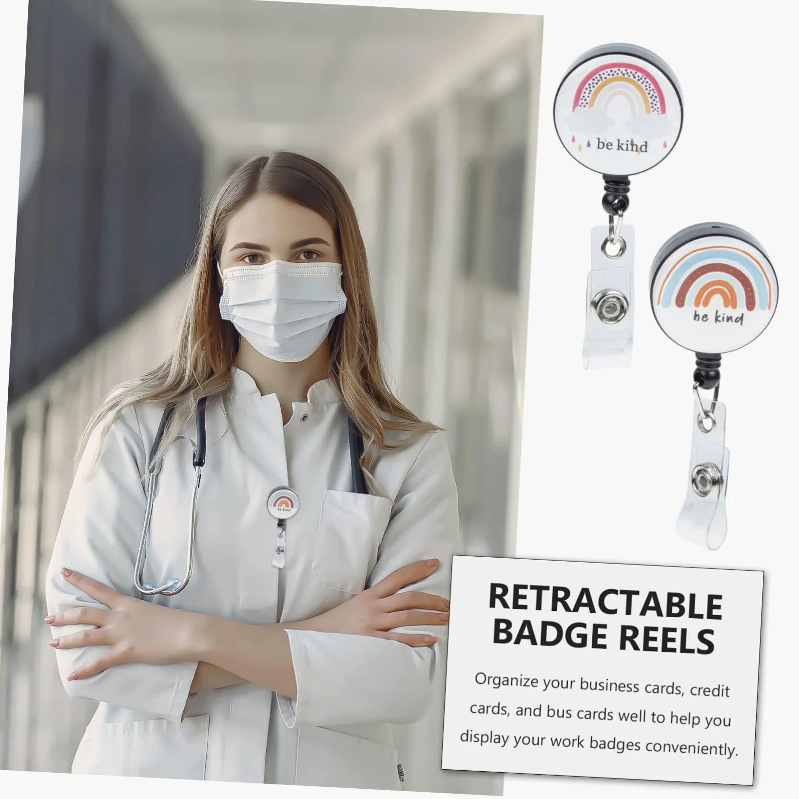 10pezzi Badge Retrattile Per Con Clip Rotante Tesserini Id Facili Da Usare Design e Resistente Per Accesso e Identificazione Personale