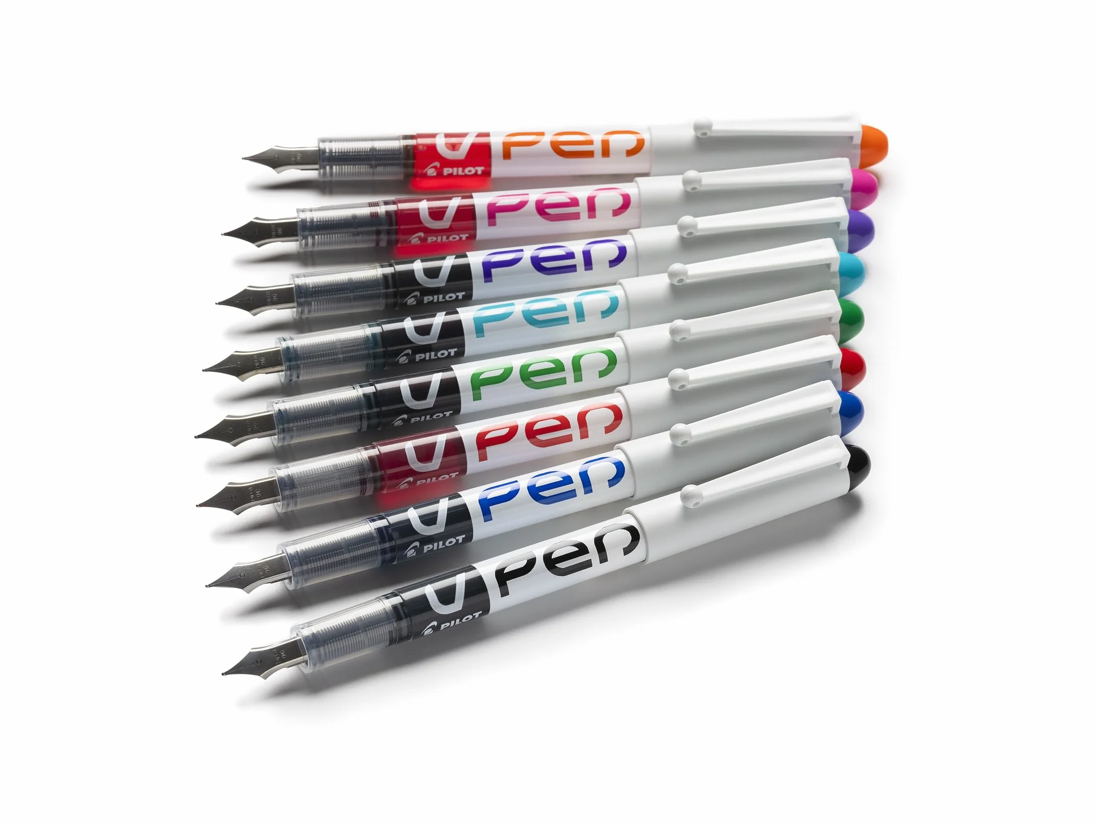 PILOT Set di 6 Penne Stilografiche V-Pen Inchiostro Cancellabile Pennino in Acciaio Blu