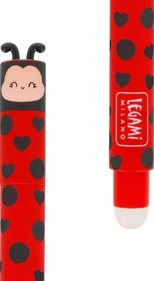LEGAMI Set di 2 penne gel 0.7 mm nero e rosso sensibile alla temperatura Ladybug e ape
