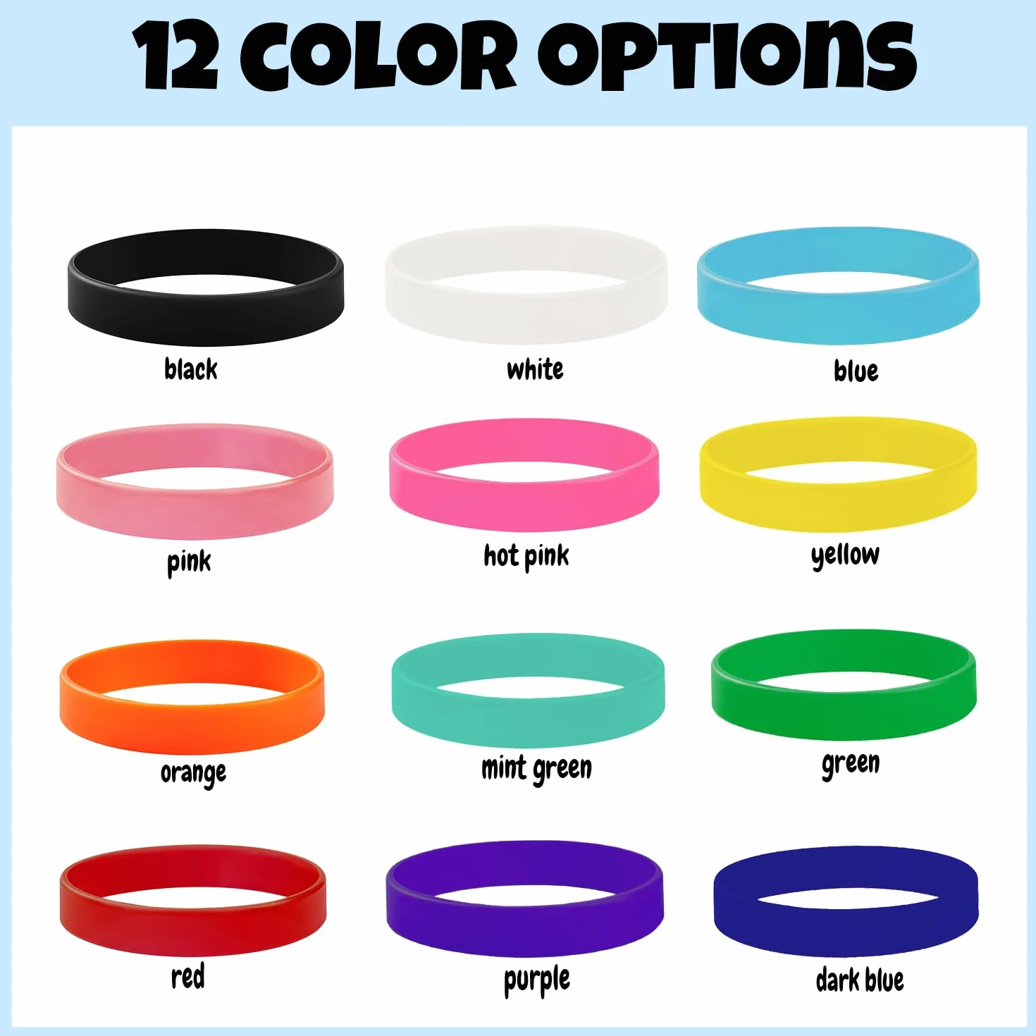 Benmify Braccialetti in silicone personalizzati con testo Braccialetti in gomma personalizzati Bulk personalizzabile per eventi, regali, consapevolezza, feste, supporto, uomini, donne