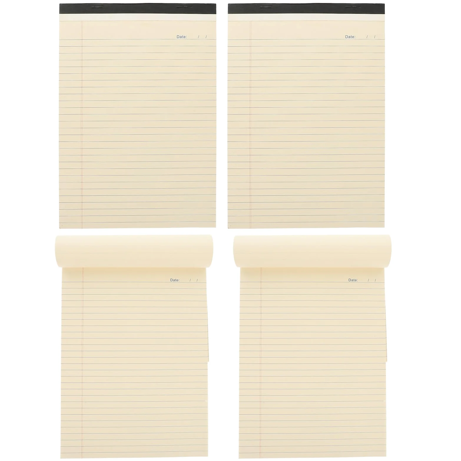Block Notes Legal Pad A4 4 Pezzi Carta Strappo Beige | Design senza Data, Portatile per Pianificazione e Agenda, Uso Ufficio e Studio