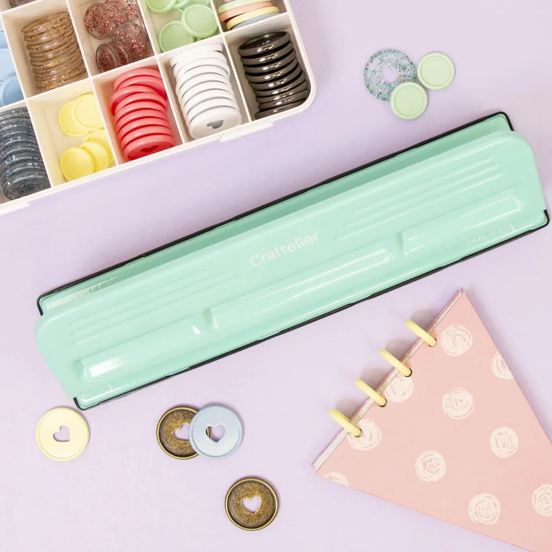Craftelier - Perforatrice a 11 fori per planner, agende o quaderni XL speciali per scrapbooking | Capacità di punzonatura per 3 carte da 90 g/m2 | Dimensioni circa 32 x 9 x 5 cm