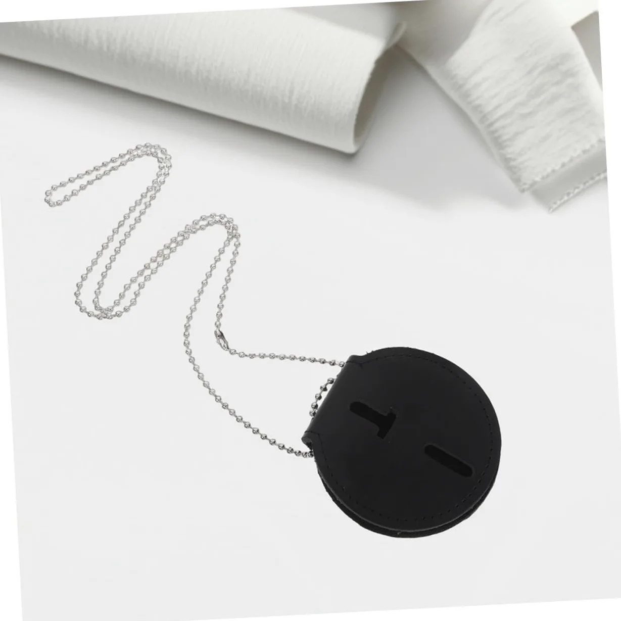 Porta Tesserino Pu Nero 2 Pezzi con Clip per Badge | Lega di Alluminio, Leggero e Resistente All'usura, Uso Quotidiano e Ufficio, per Carte e Documenti