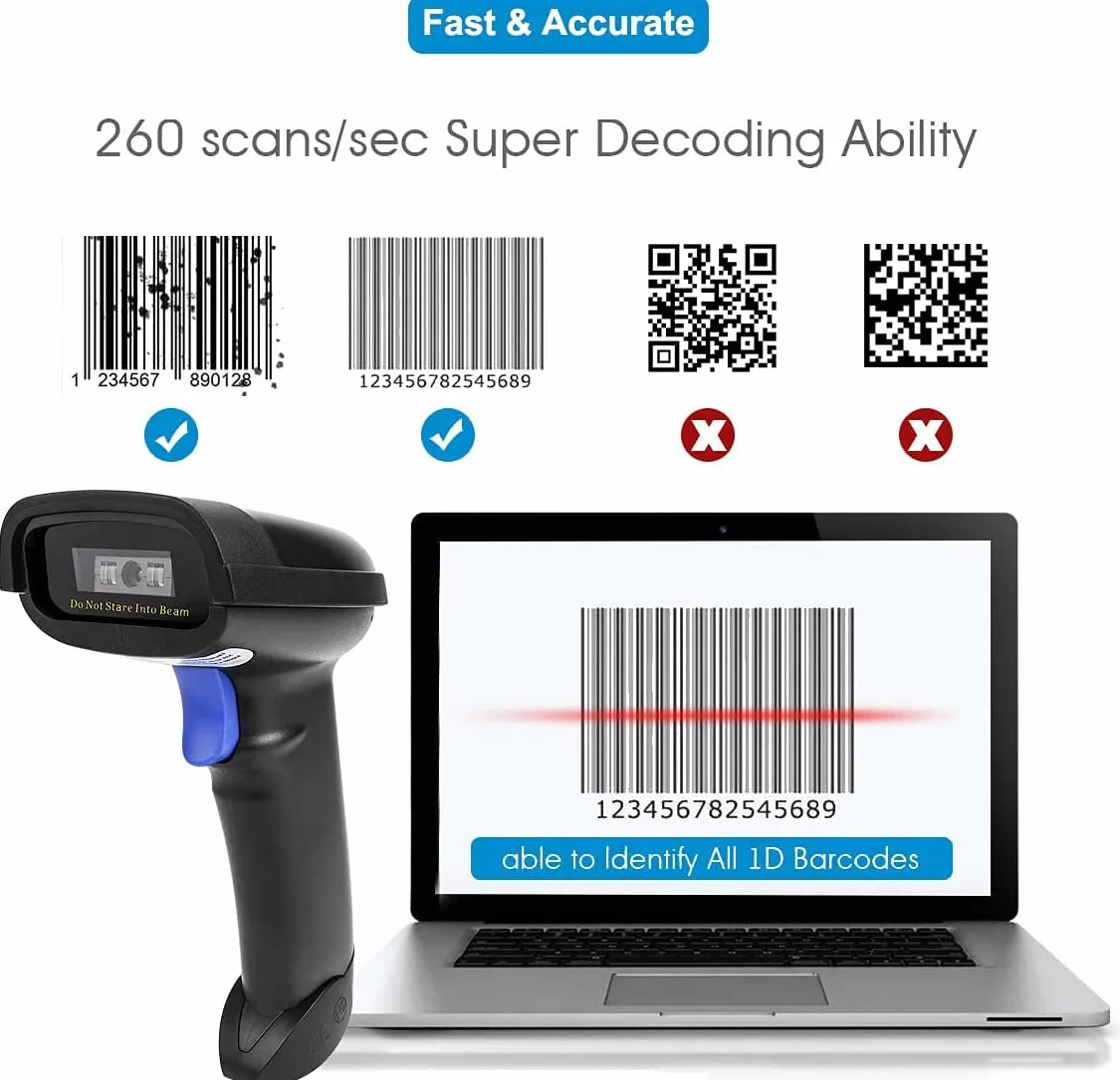 NETUM NT-1228BC CCD Scanner di Codici a Barre Palmare USB Wireless Bluetooth Cablato Imager di Codici a Barre 1D per Pagamento Mobile Supporto per la Scansione Dello Schermo del Computer IOS e Android