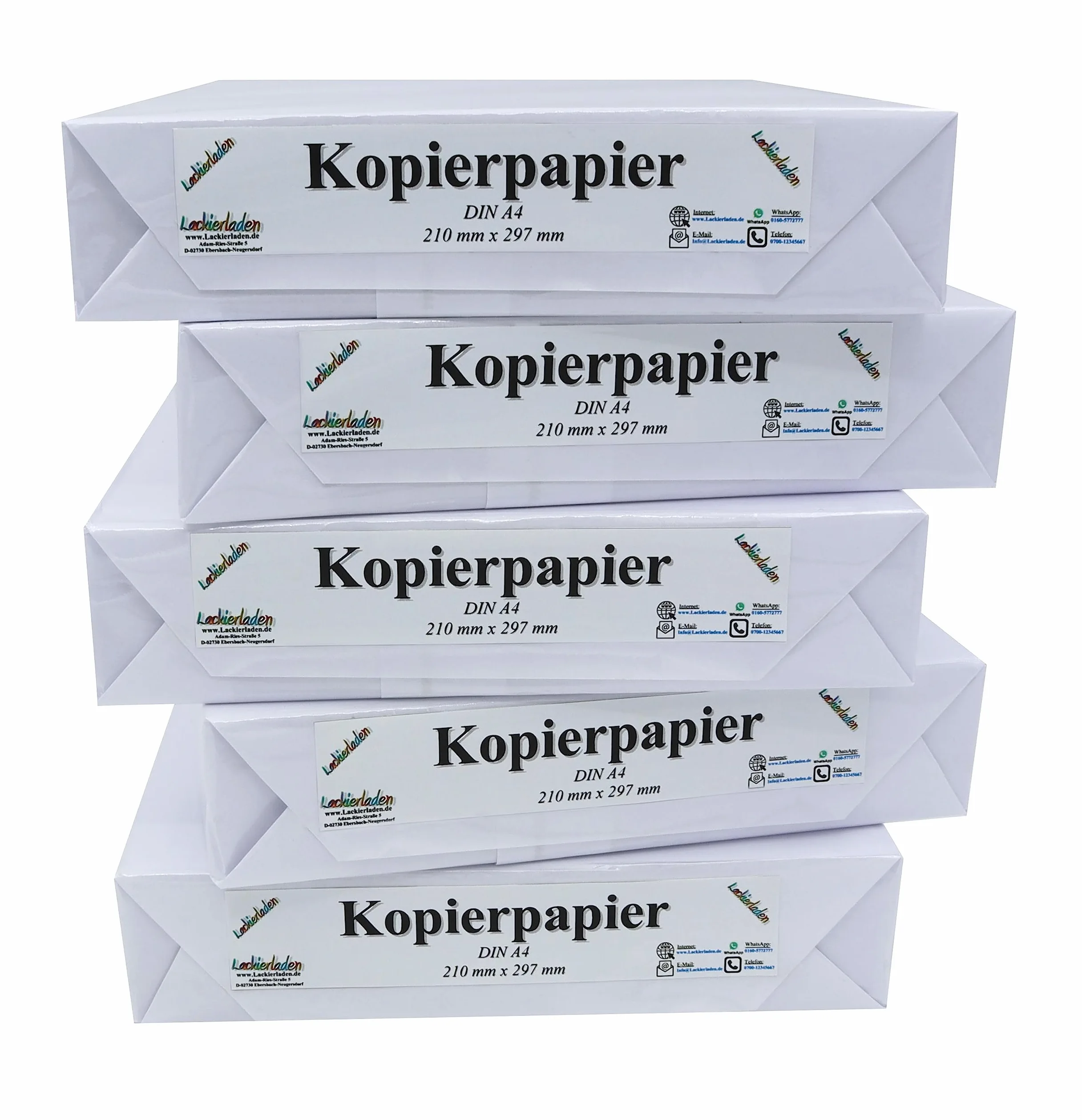 2500x Carta fotocopie DIN Foglio A4, 80g/qm