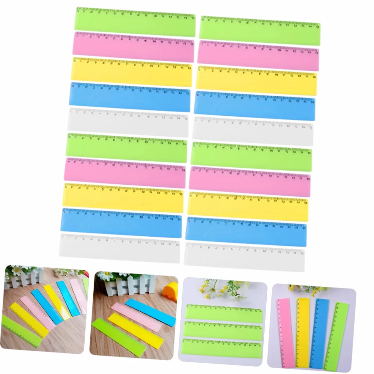 OSALADI 5 Set Righello Colorato Governate Studenti Che Misurano Righelli Righello Chiaro Misurazione Del Righello Governanti Per Gli Studenti Sovrano Trasparente Plastica 25 Pezzi * 5