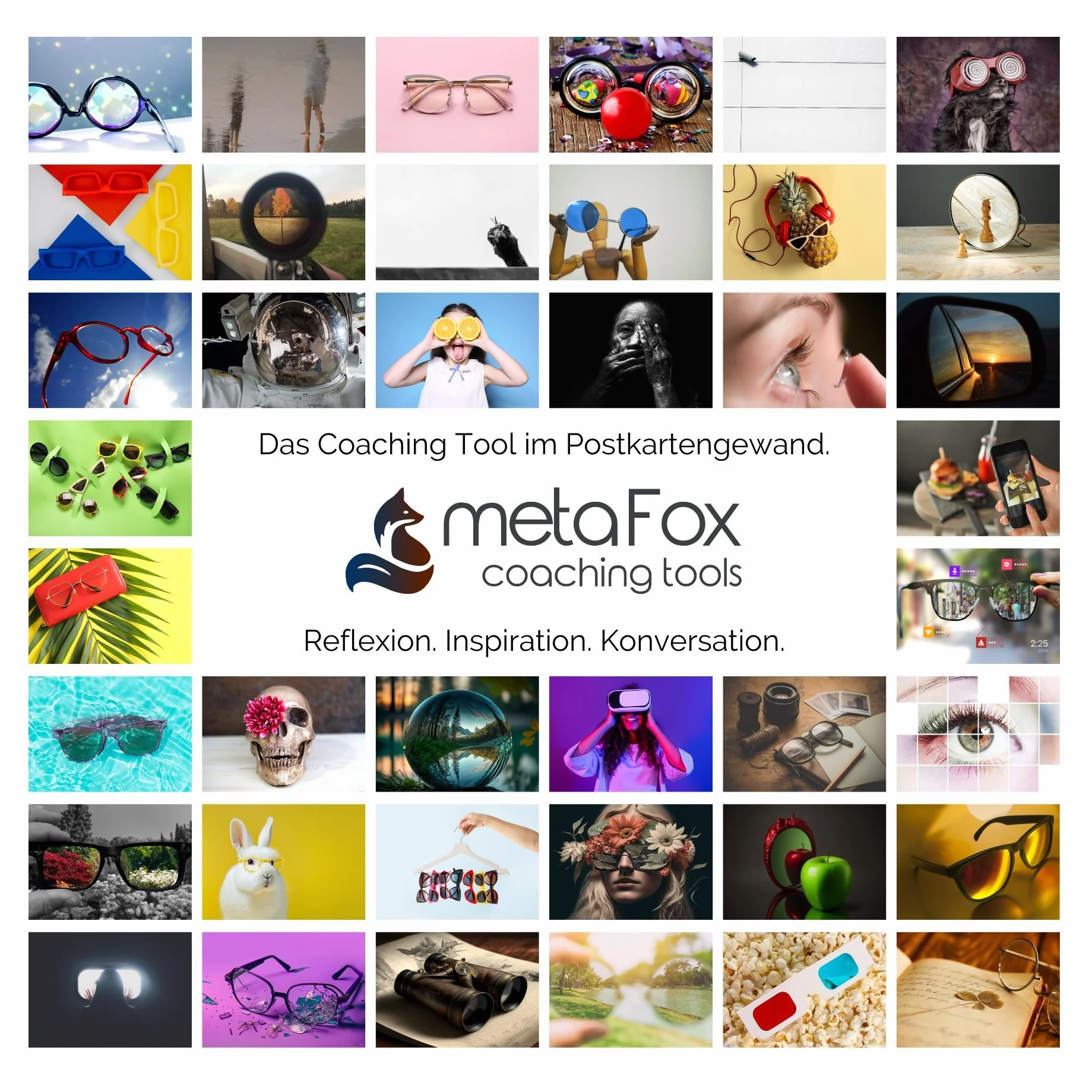 metaFox - Points of View-Set - 52 carte di coaching per cambiare prospettiva e sviluppo personale - Cartoline come impulso per coaching, workshop e terapia per adulti
