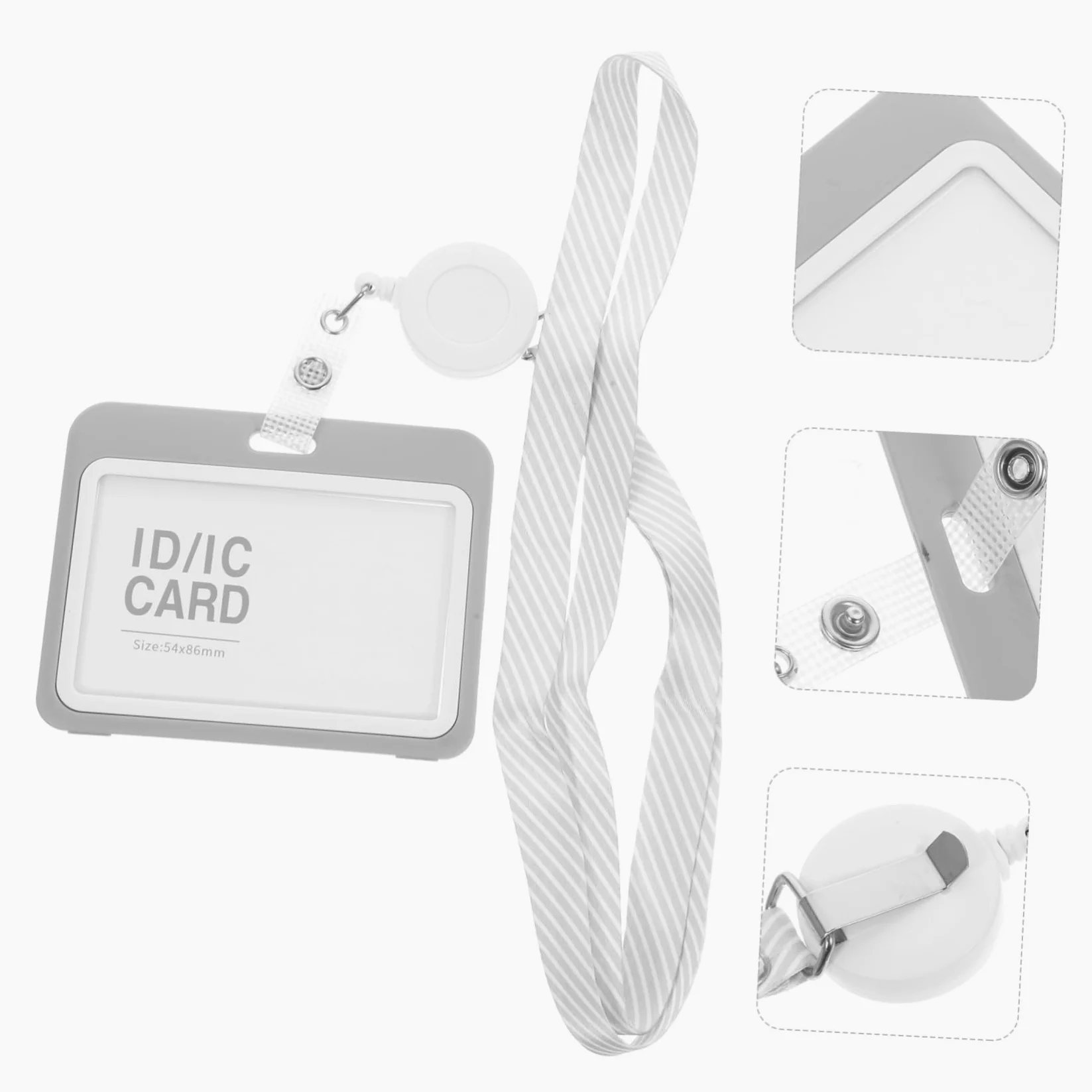Porta Badge con Cordino 10 Set in Plastico, Custodia | Tessere Bus e Biblioteche, Leggero e Facile da Portare, Lotti per Insegnanti e Ufficio