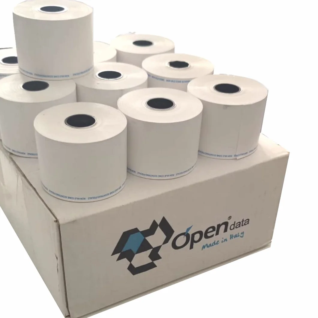 Opendata Rotoli di Carta Termica Adesiva Per Bilancia – Rotolo Termico Adesivo 60x40mt con Anima 25 mm (Confezione da 10 Rotoli)