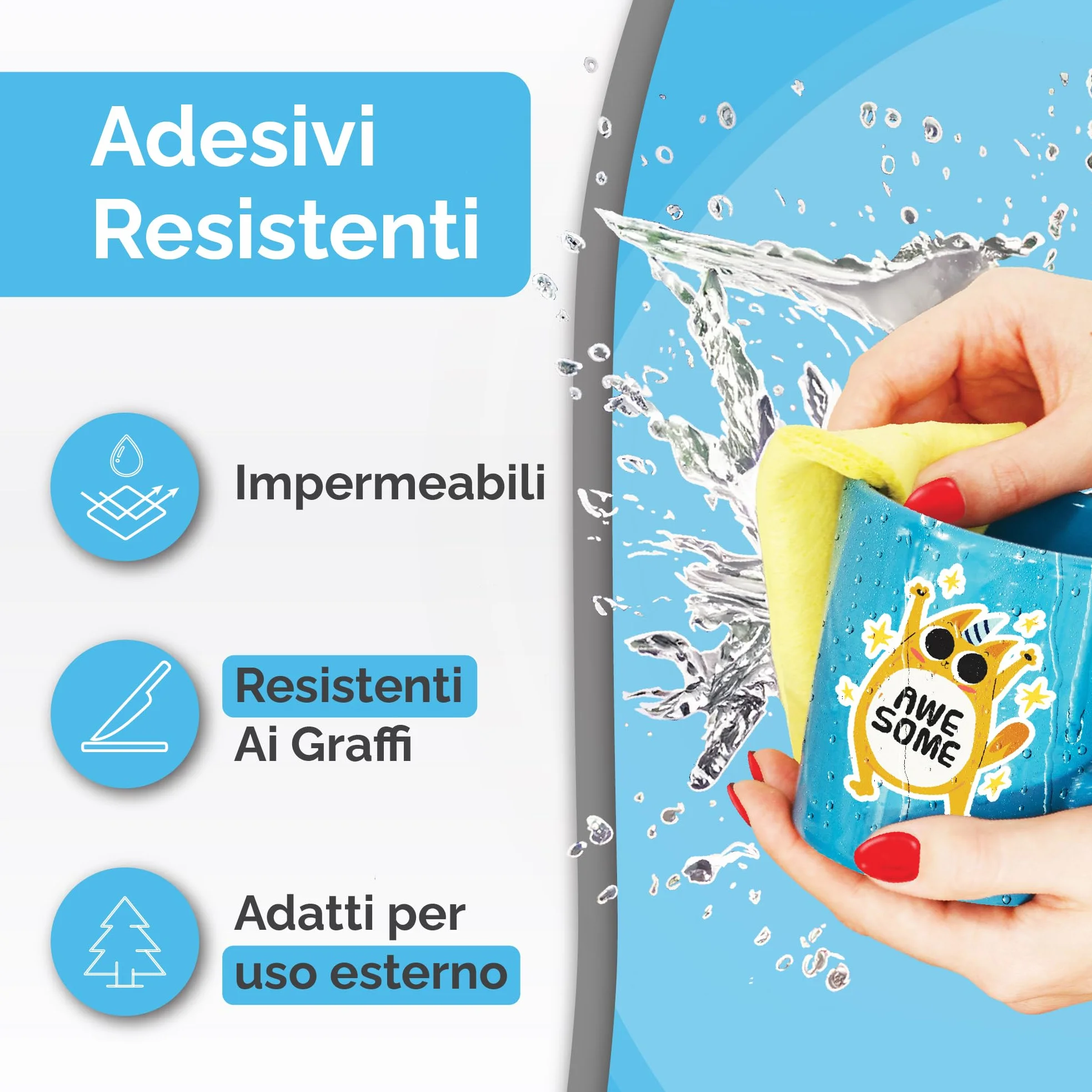 Carta adesiva in vinile stampabile A4 lucida impermeabile 32 fogli per stampanti laser e getto d'inchiostro