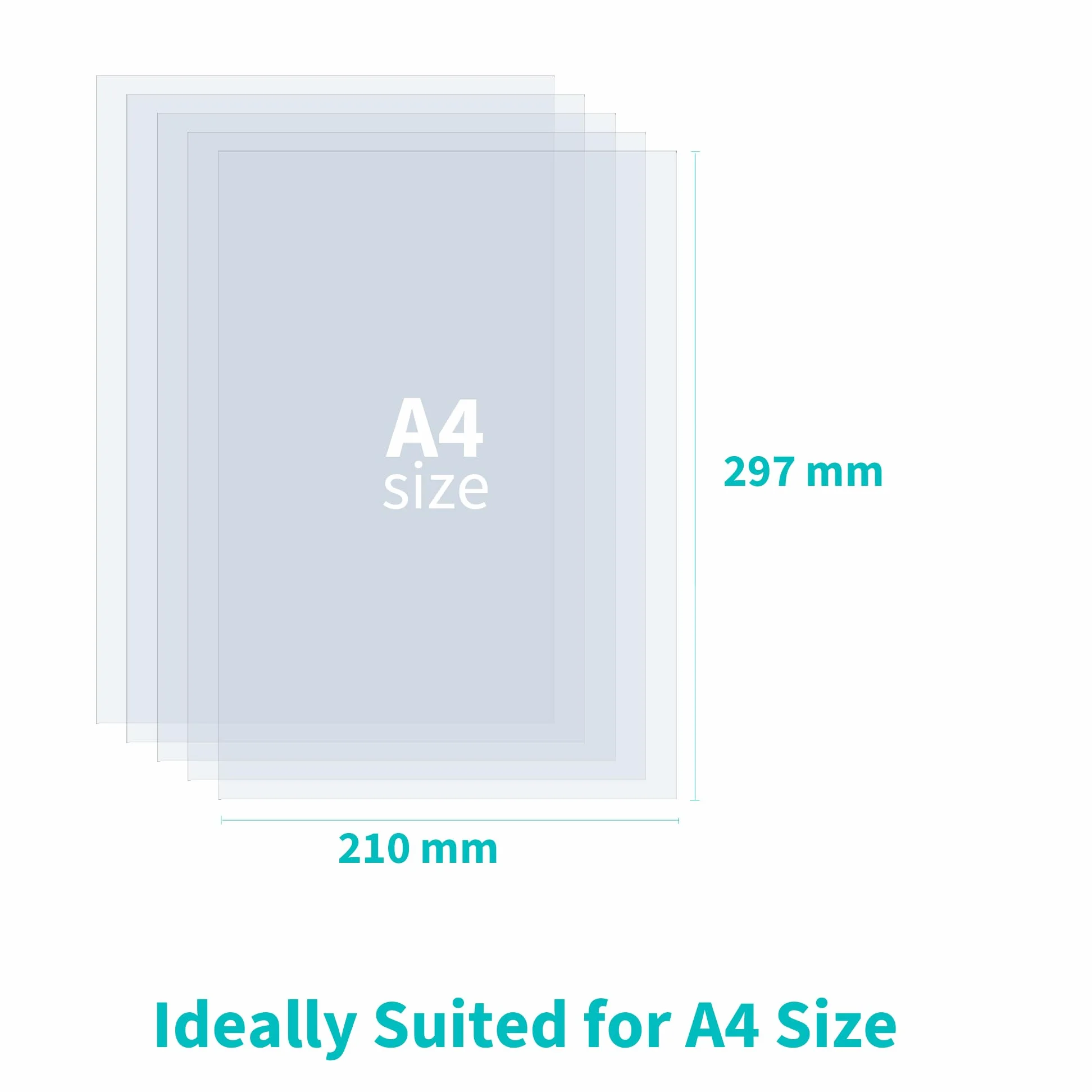 Binditek Confezione da 100 copertine per rilegatura A4, 250 micron, in PVC, con angoli quadrati, non perforate, per ufficio e scuola