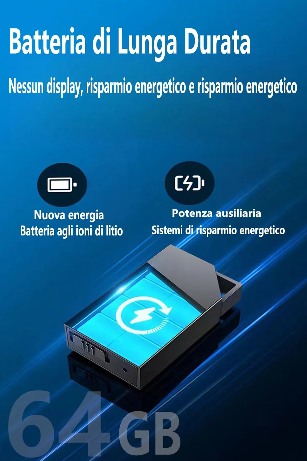Registratore Vocale con, Memoria da 64GB, Ricaricabile USB, Registratore Vocale Spia e Funzioni Attivazione Vocale, Penna Mini Registratore Vocale Spia, per Lezioni, Riunioni, Interviste