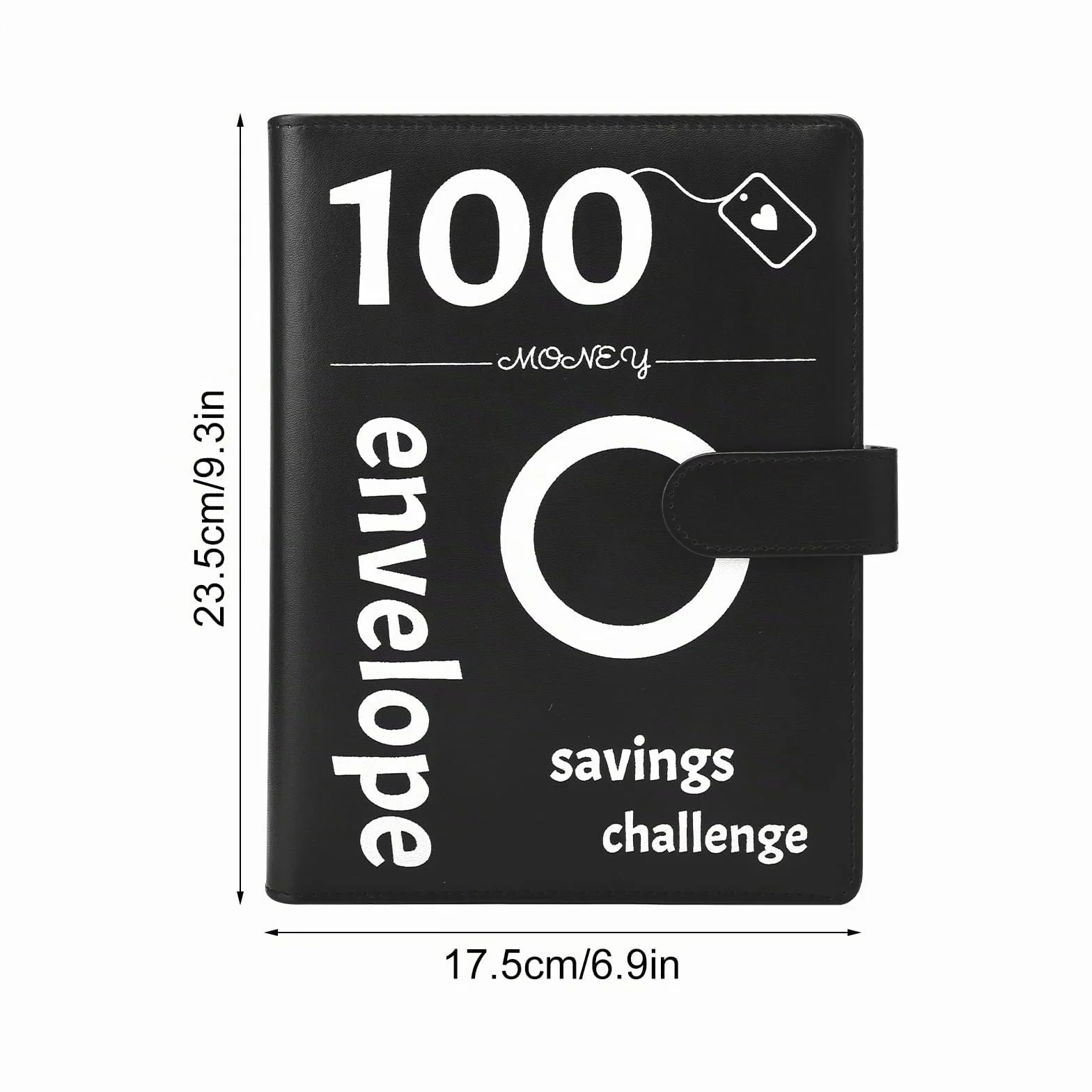 100 Envelope Challenge Binder, Buste Sfida Binder, Cartella Budget per risparmiare €5,050, Sfida risparmio per pianificatori di bilancio (nero)