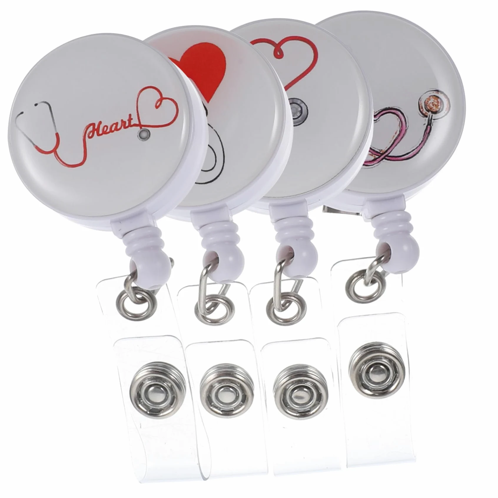 4 Set Fibbia Telescopica Facile Da Tirare Porta Badge A Scomparsa Catena Clip Sacchetti Portabadge Clip Porta Badge Da Infermiere Portacarte Di Infermiera Con Clip 4 Pezzi * 4