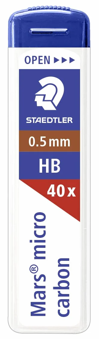 Staedtler Mars Set di Mine 0.5 HB, 40 Pezzi Ricariche per Portamine