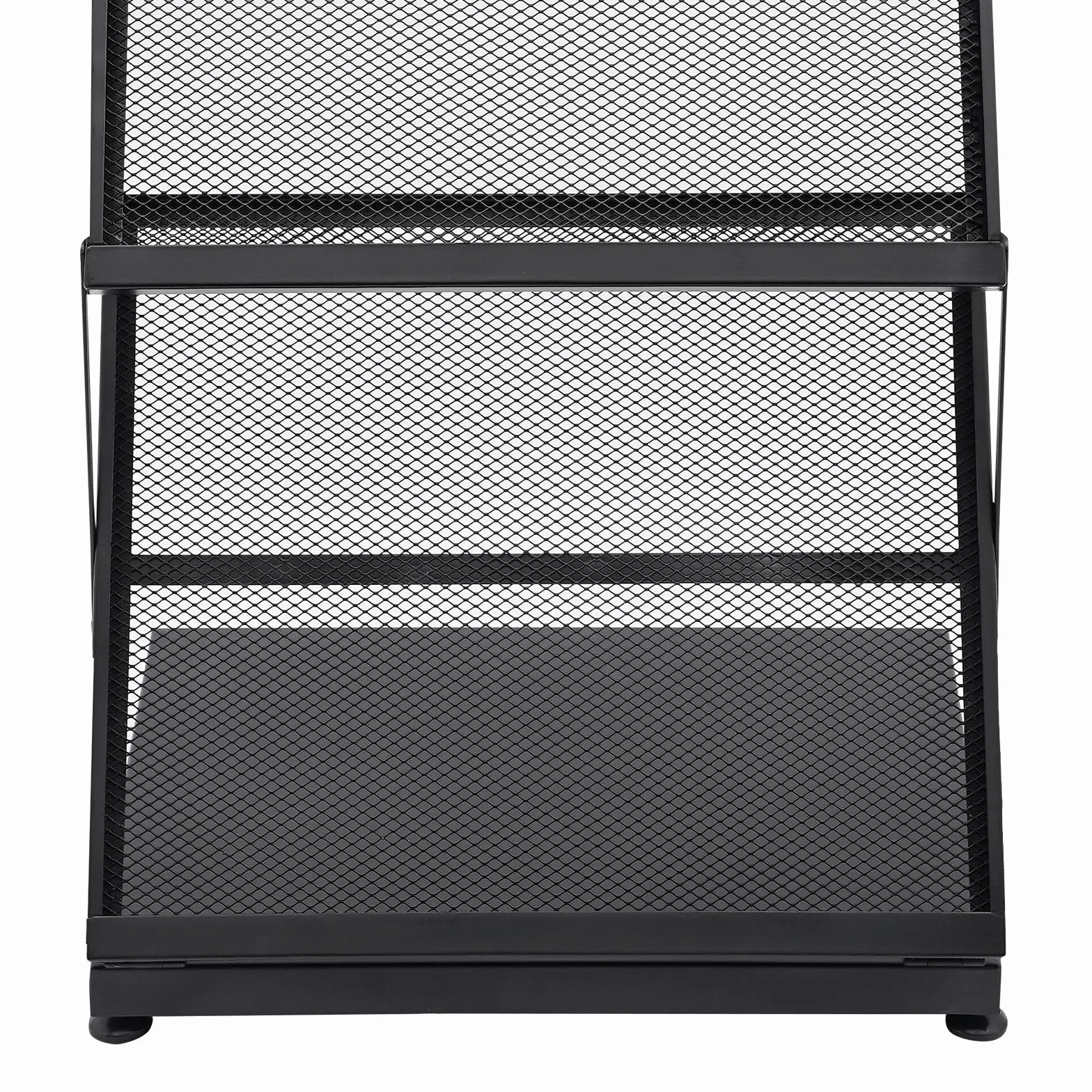 Espositore pieghevole A3 4 livelli nero 46x37x132cm, struttura in ferro antiruggine, capienza elevata per casa, ufficio e fiere