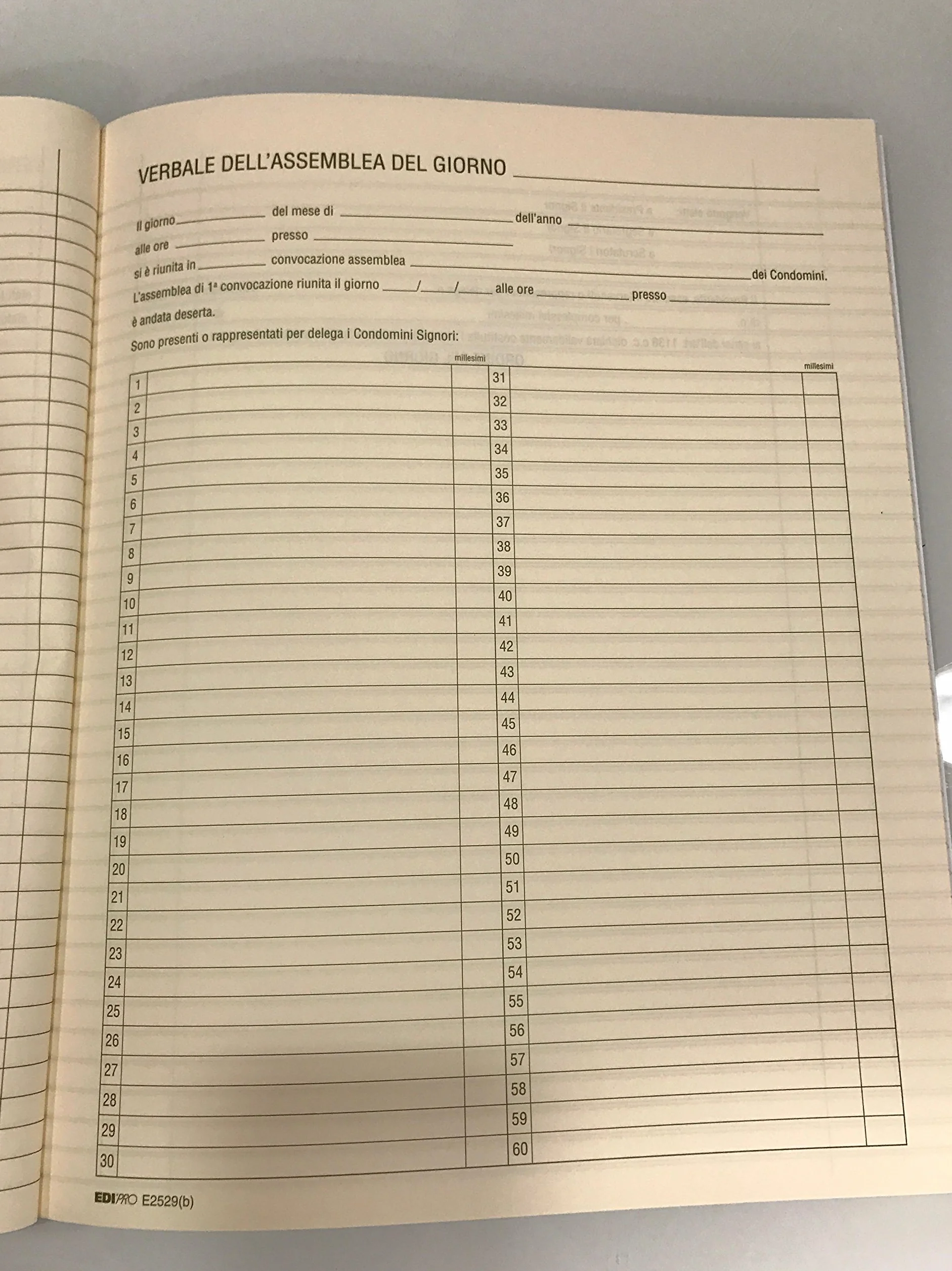EDIPRO E2529 Verbale assemblea condominio 96 pagine 31x24,5