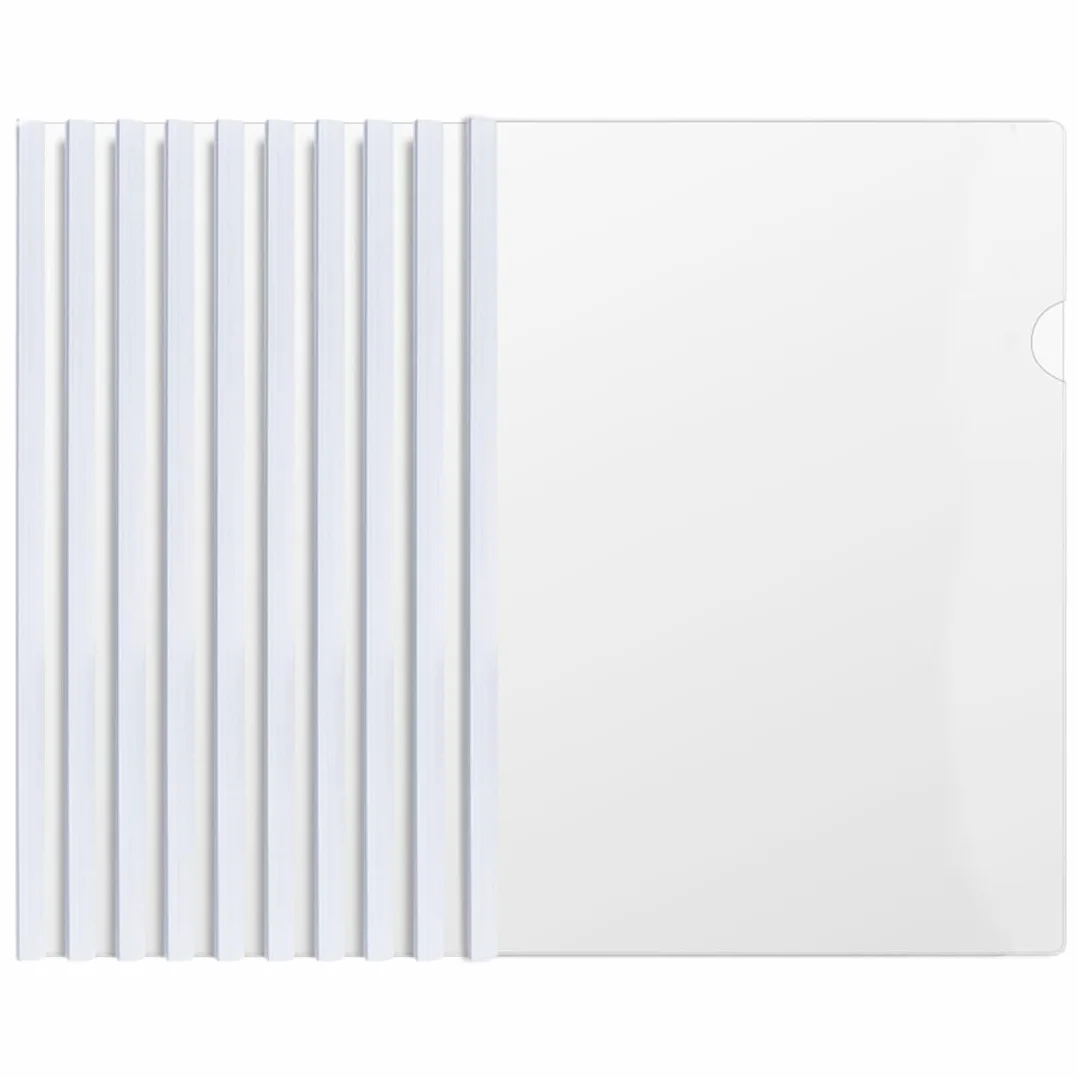 Plastica A4 Copertina Cartella File Barra Scorrevole, Copertine Rilegatura Clip Scuola Ufficio Documenti, Bianco