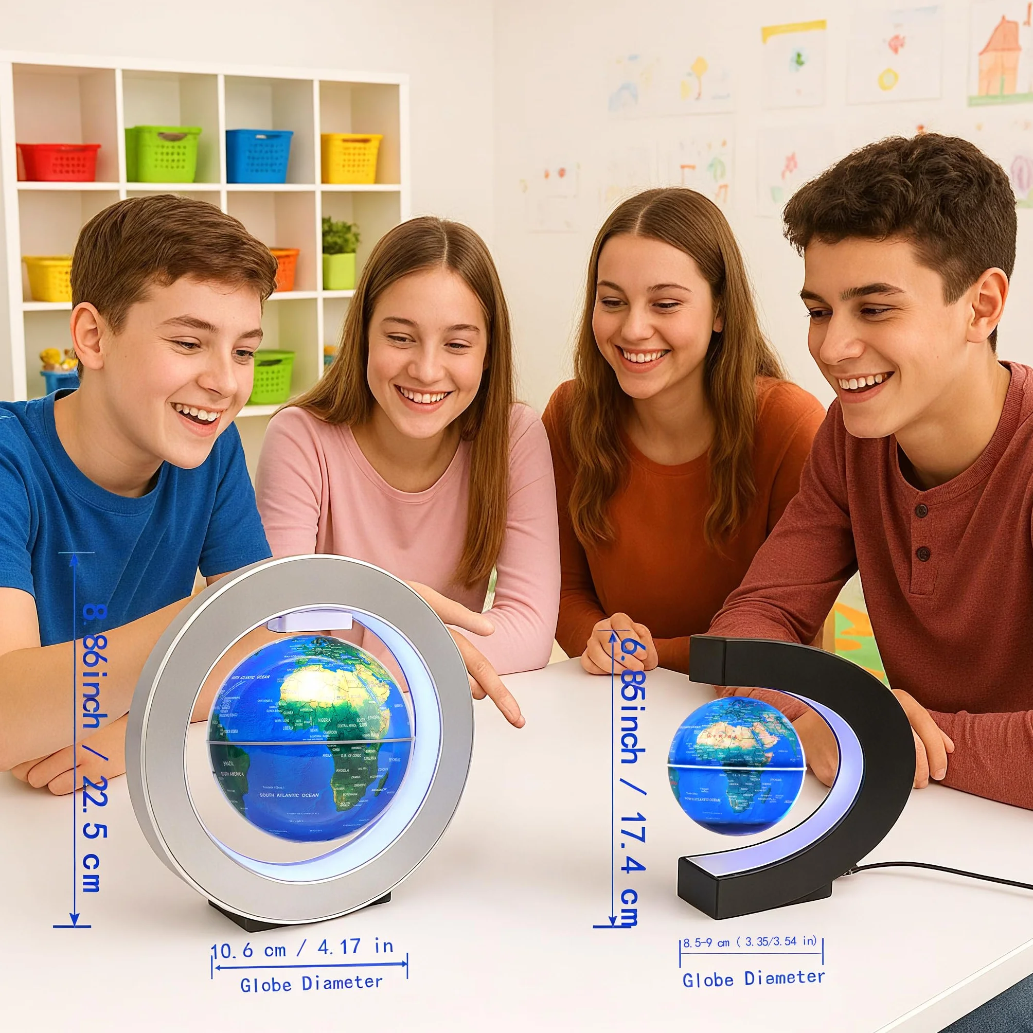 Globo Fluttuante a Levitazione Magnetica 4" con Costellazioni LED, Rotante per Bambini, Decorazione da Scrivania e Idea Regalo Unica per Uomini o Gadget Tech di Compleanno per Ragazzi Adolescenti