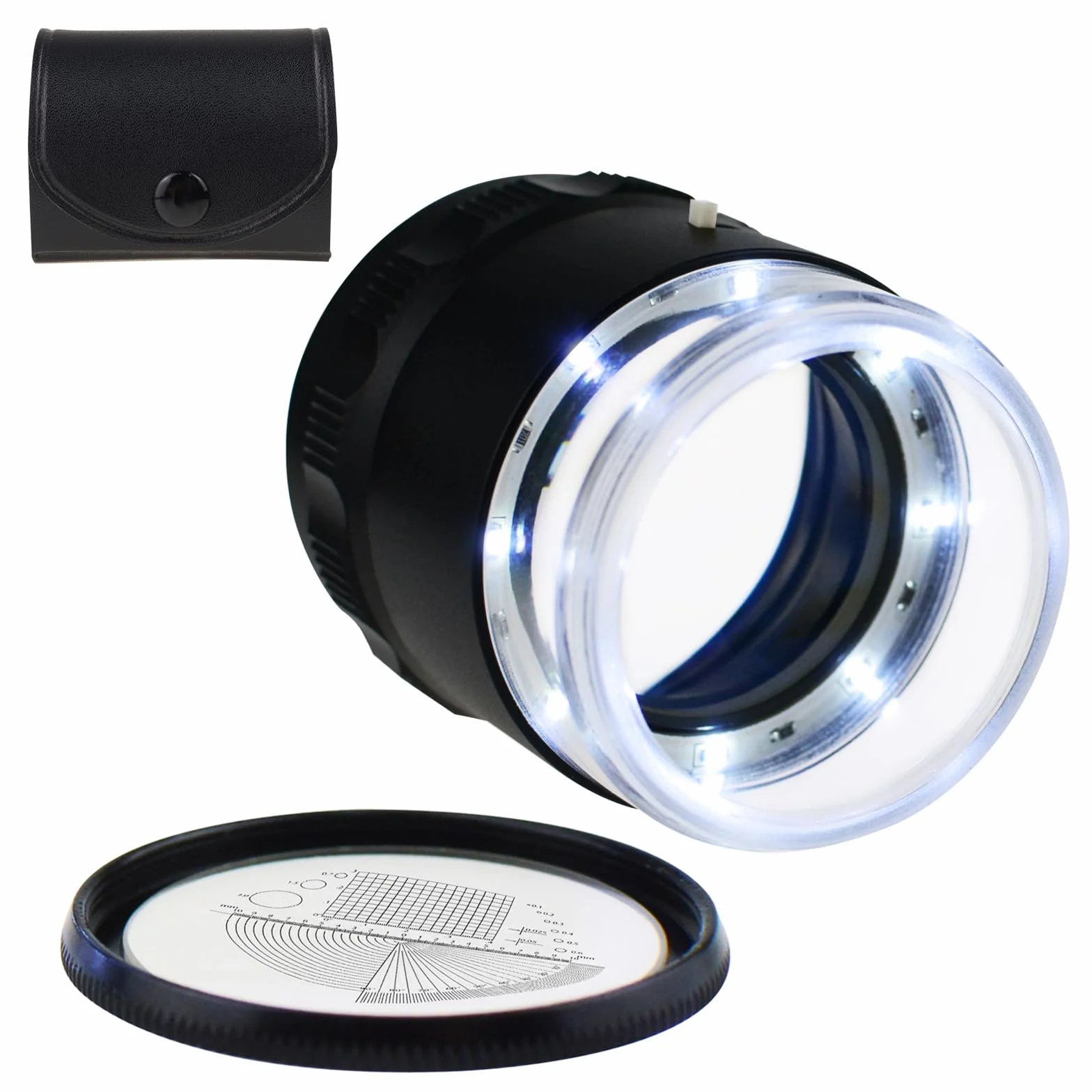 Scale Loupe 10x 8 Led Scala 20 Millimetri Grafico & 25 Millimetri Campo Visivo Magnifier