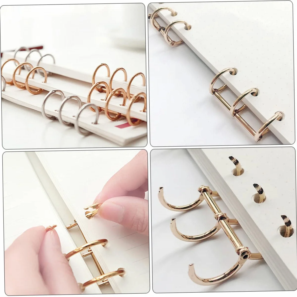 jojofuny 4 Set Anelli Per Raccoglitori Di Album Chiave Anelli Di Foglie Sciolte Anello Raccoglitore Anelli A Clip Per Foglie Sciolte Anelli Di Carta Legante 8 Pezzi*4