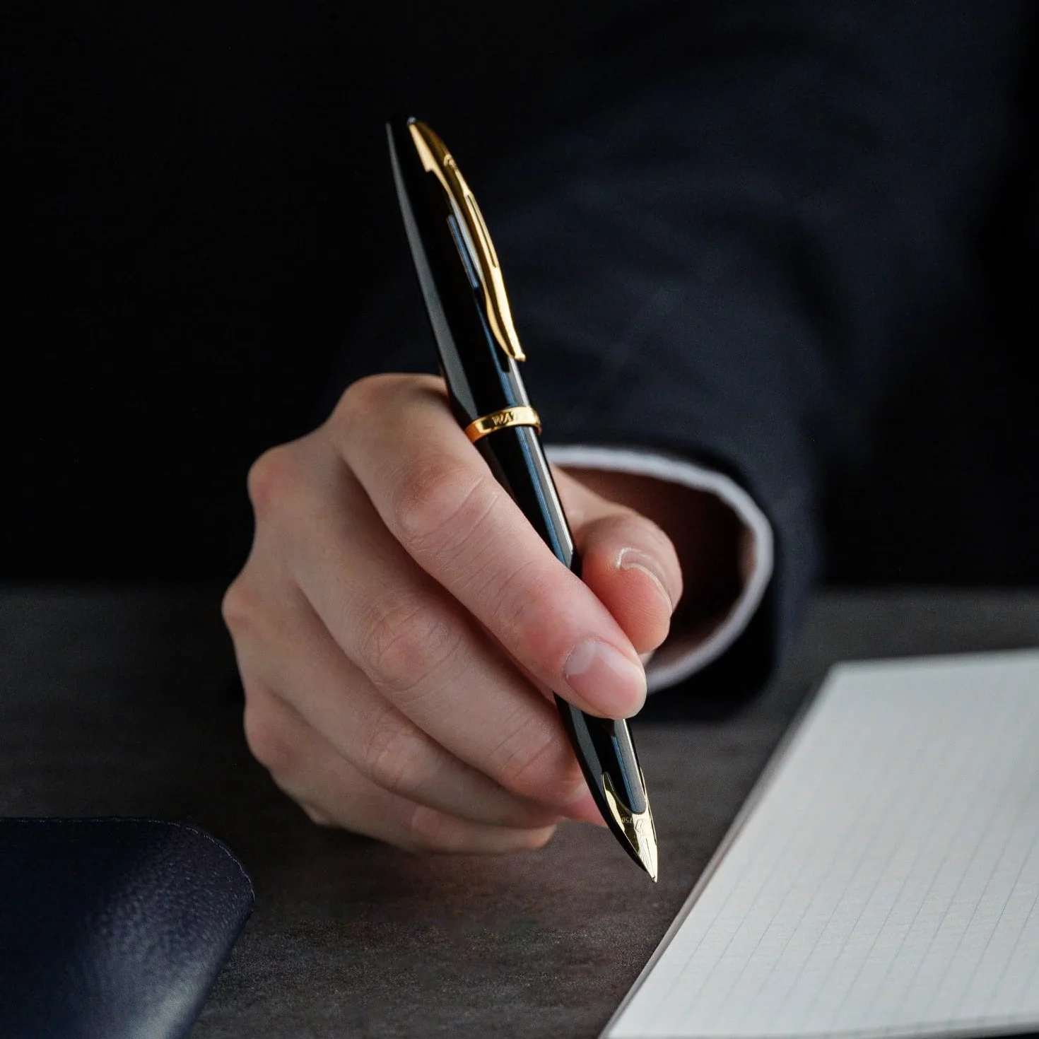 Waterman Carène: Penna Stilografica Lacca Nera GT, Pennino Fine