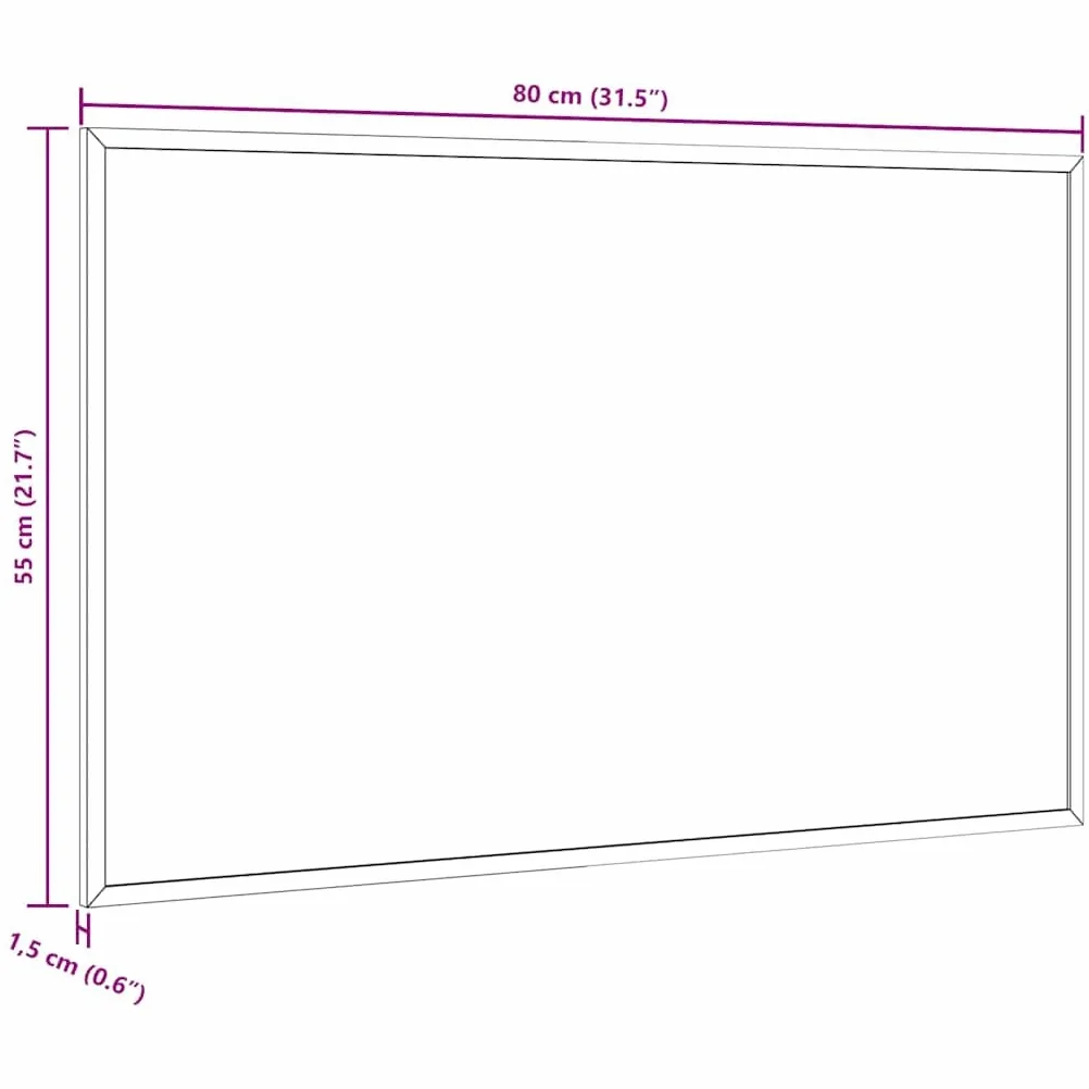 Rantry Arredo Lavagna con Cornice in Legno Massello di Pino Nero 80x55 cm, Mobilia Arredo Mobili da Interni per Camera da Letto Soggiorno Ufficio