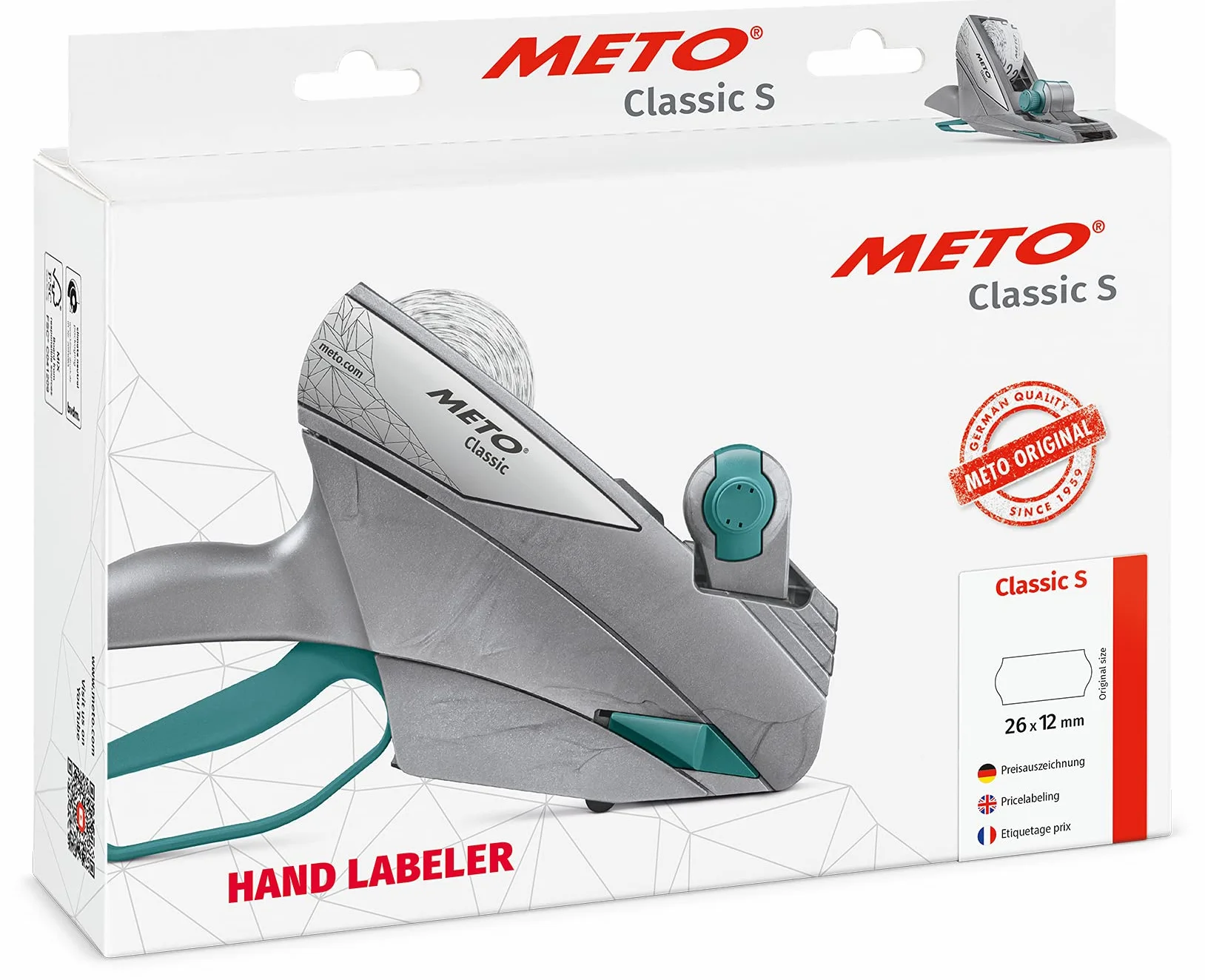 Meto Classic S prezzatrice etichettatrice (1riga, 6 cifre per etichette 26×12 mm)