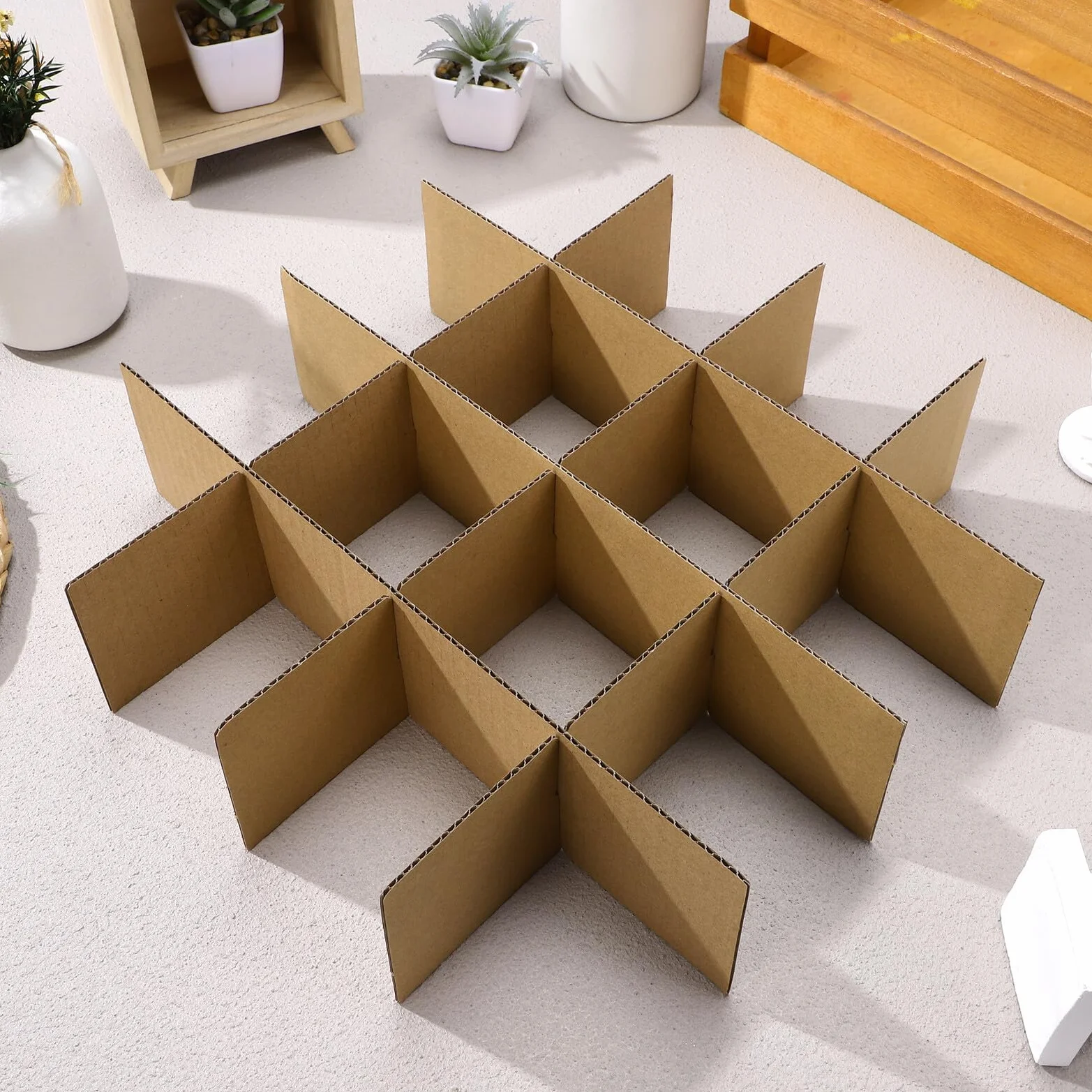 Set da 6 Divisori in Cartone per Scatole da Trasloco 82x82x80mm