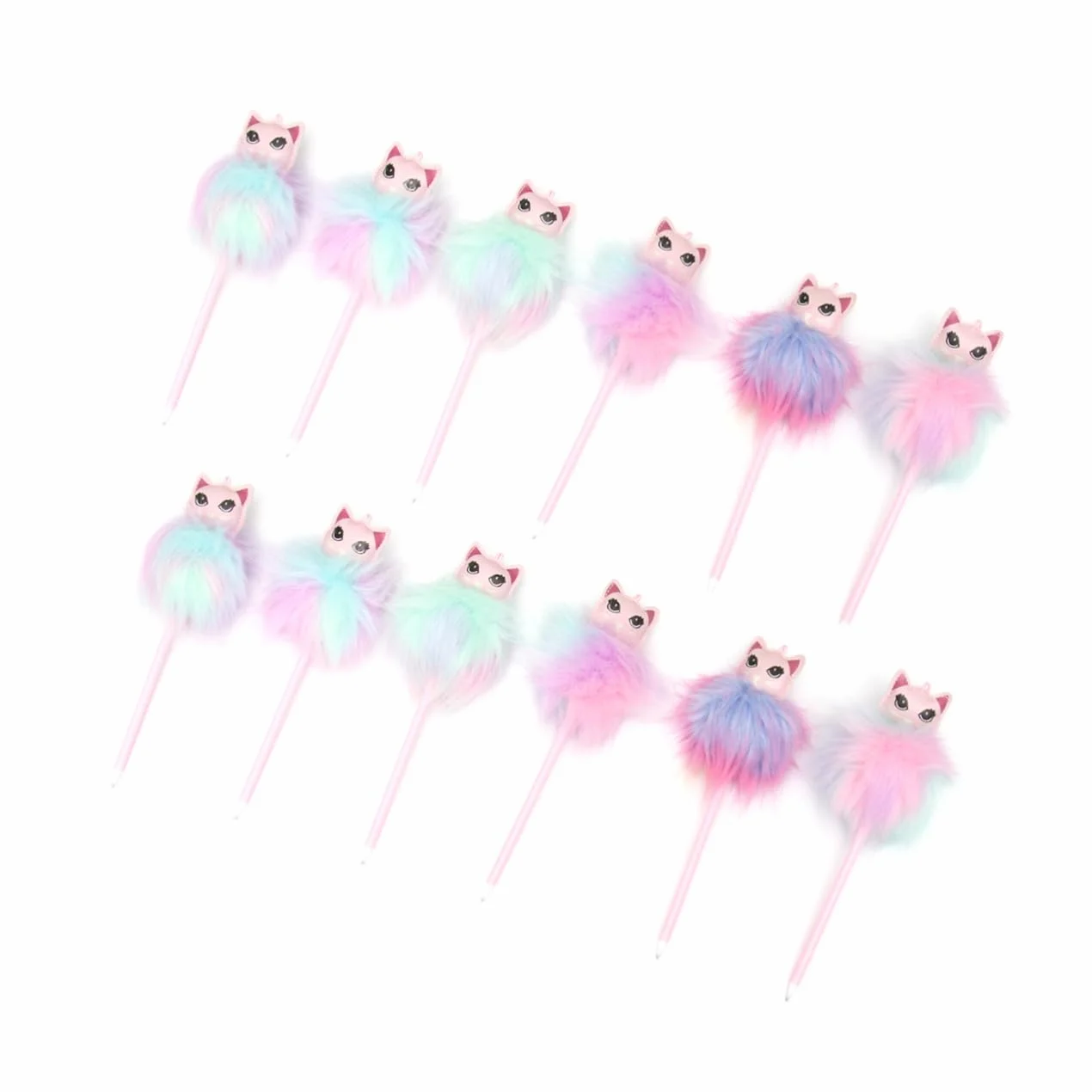 SHINEOFI 12pezzi Penna Gel Sfera in Peluche Multicolori Design Forma di Palla Adatta per Studenti Scuola e Ufficio Scrivere Chiaramente Sensazione Confortevole Colore Casuale