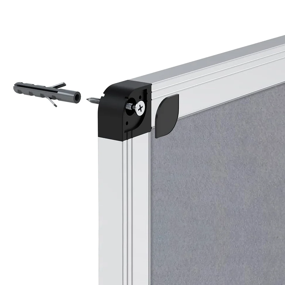 VIZ-PRO Bacheca in Feltro Grigio 90 x 60 cm, Cornice in Alluminio