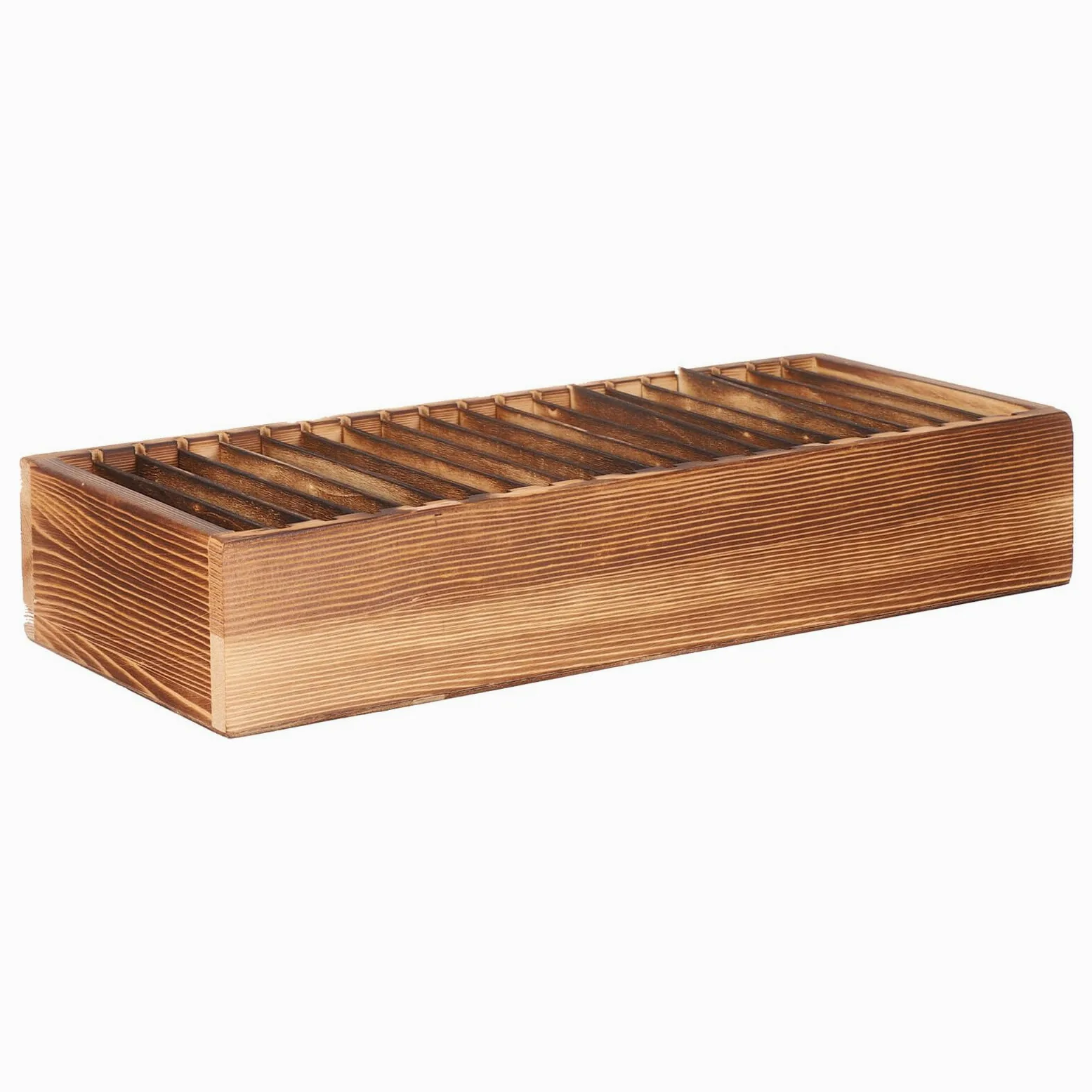 Healeved Porta Biglietti da Visita in Legno Massello con 20 Scomparti Staccabili Organizer da Scrivania per Ufficio e Casa Scatola Porta Schede Versatile e Portatile in Legno Lucidato