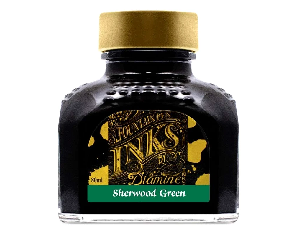 Diamine, confezione da 2 penne stilografiche da 80 ml, colore: verde Sherwood e viola imperiale