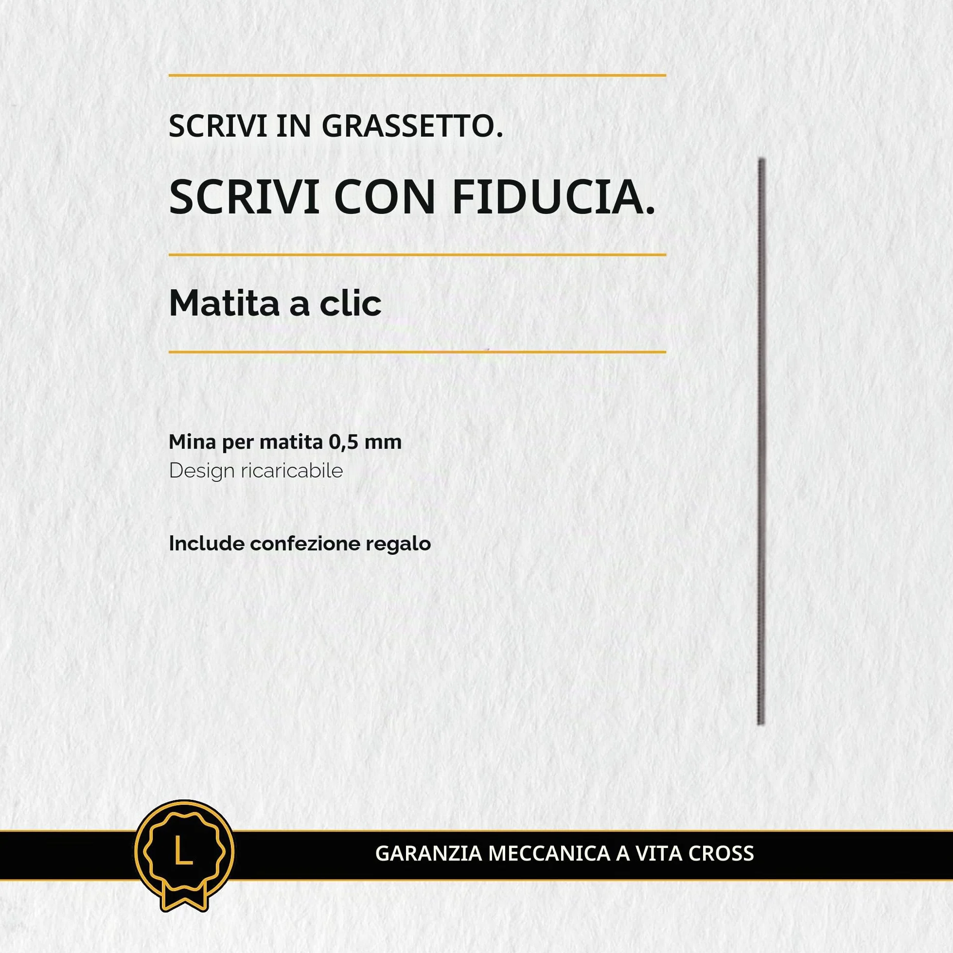 Cross Click - Matita ricaricabile presentata in una confezione regalo per tutti i giorni, punta media, inchiostro nero, cromato