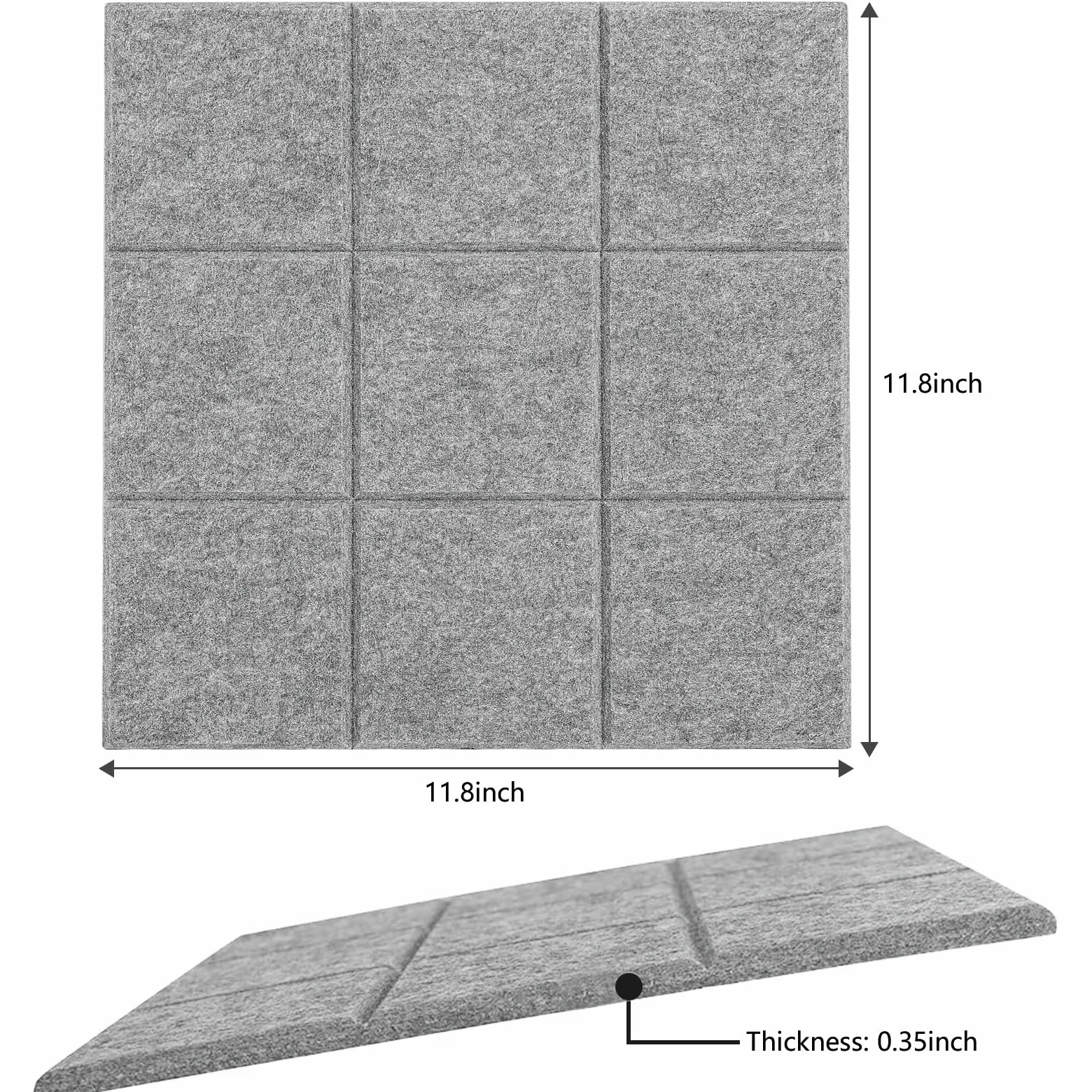 Grande lavagna in sughero per ufficio, confezione da 12 piastrelle in feltro con linguette adesive, 121,9 x 91,4 cm, grandi lavagne in sughero per pareti, bacheca in sughero da parete (grigio chiaro)