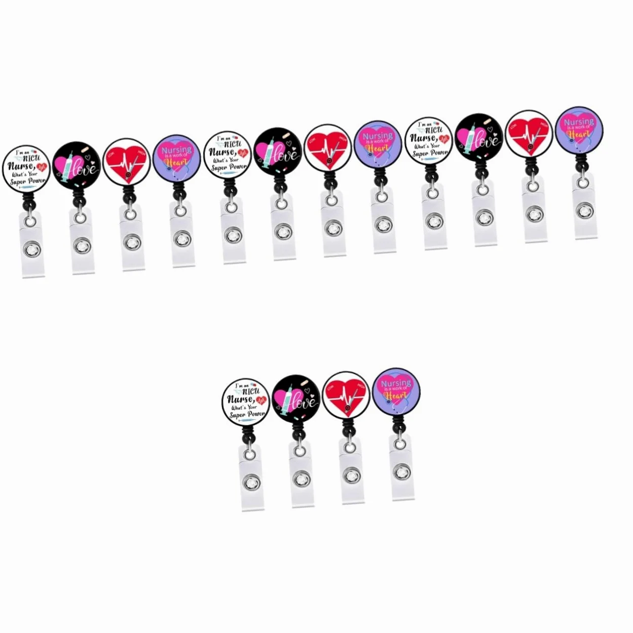 VILLCASE 4 Set Essenziale Per Il Personale Medico: Porta Badge Retrattile Con Bobina Per Carta 4 Pezzi*4