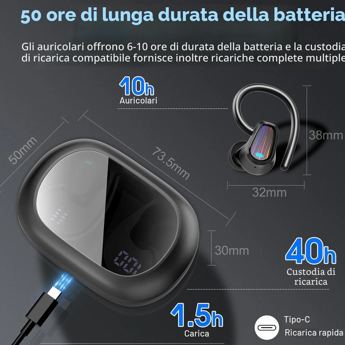 AI Cuffie Traduzione Simultanea, 50Ore Bluetooth 5.4 Auricolari con 164 Lingue/6 Modalità di Traduzione, 3 in 1 Auricolari Traduttori Istantanei con ENC Mic, Cuffie Bluetooth con APP per Viaggi/Affari