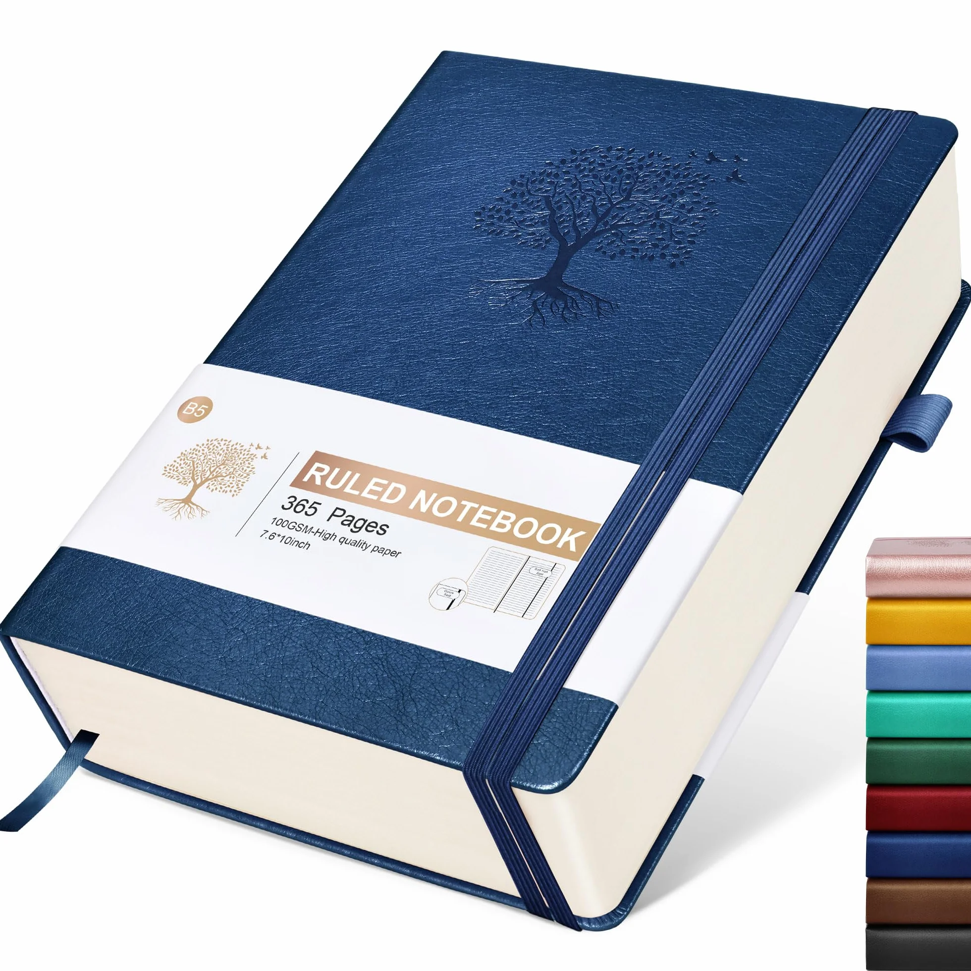 Taccuino a righe, 365 pagine, formato B5, grande, per scrivere a righe universitarie, diario in pelle con copertina rigida per donne e uomini, quaderno quotidiano per lavoro, prendere appunti, carta