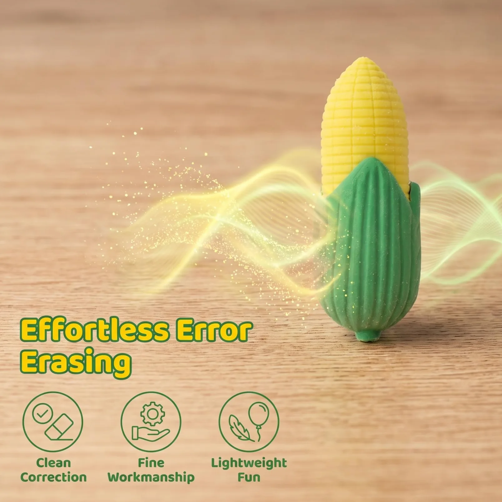 Veemoon 100 mini gomme da cancellare a forma di mais, divertenti e funzionali, per scuola, ufficio e uso quotidiano, design compatto, ideali per l'apprendimento creativo