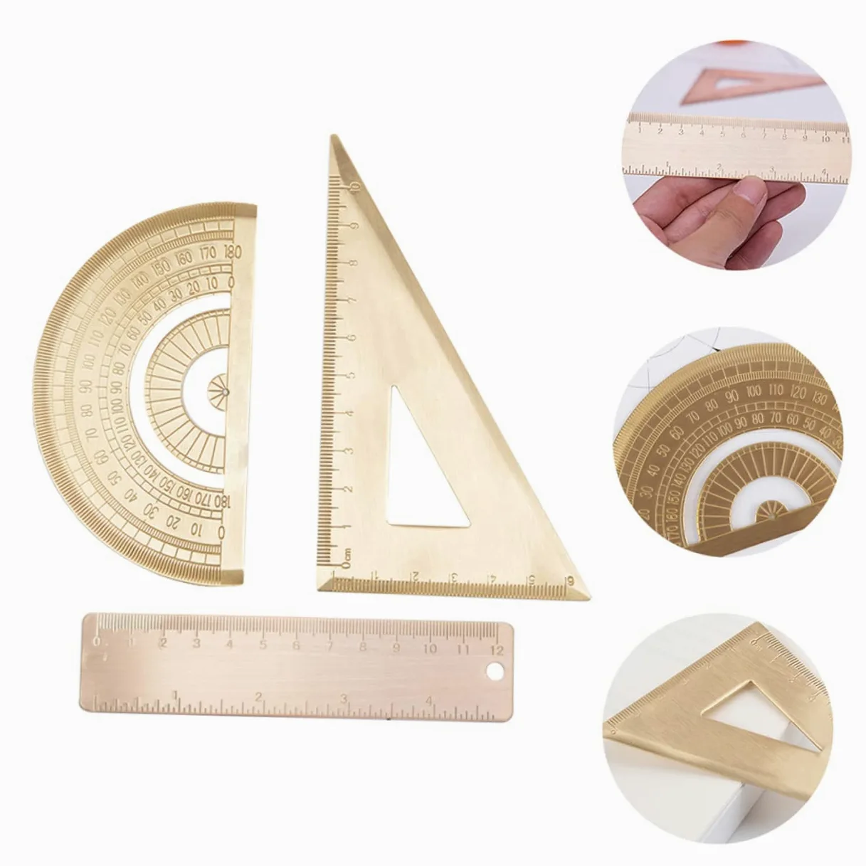 EXCEART 3sets Righelli Triangolari Kit Di Strumenti Geometrici Con Triangolo Righello e Goniometro Per Architettura e Disegno Tecnico Facile Da Trasportare