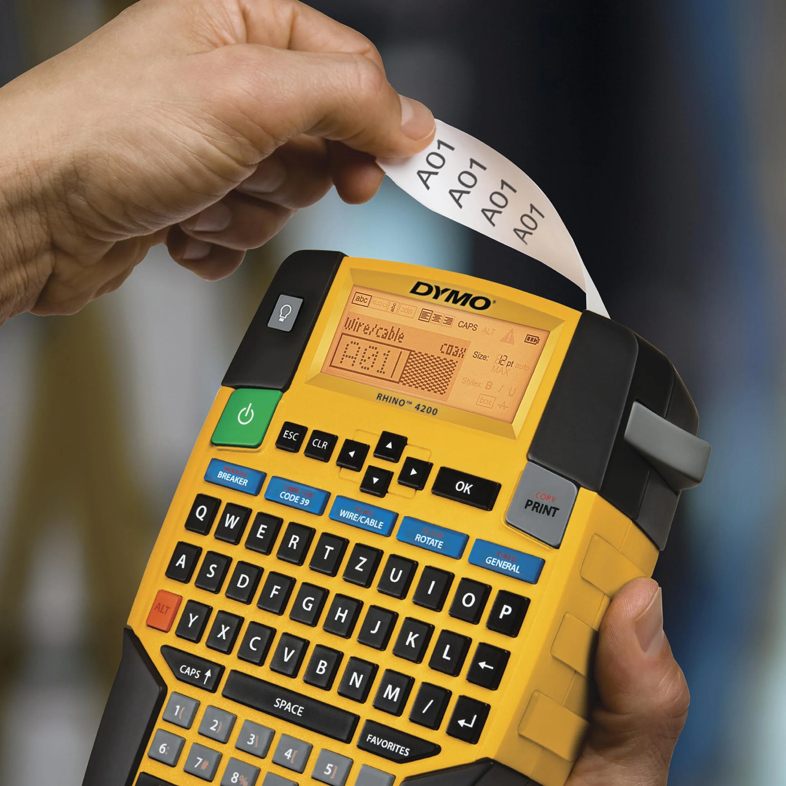 DYMO Rhino etichettatrice industriale multiuso kit con custodia QWERTY Giallo