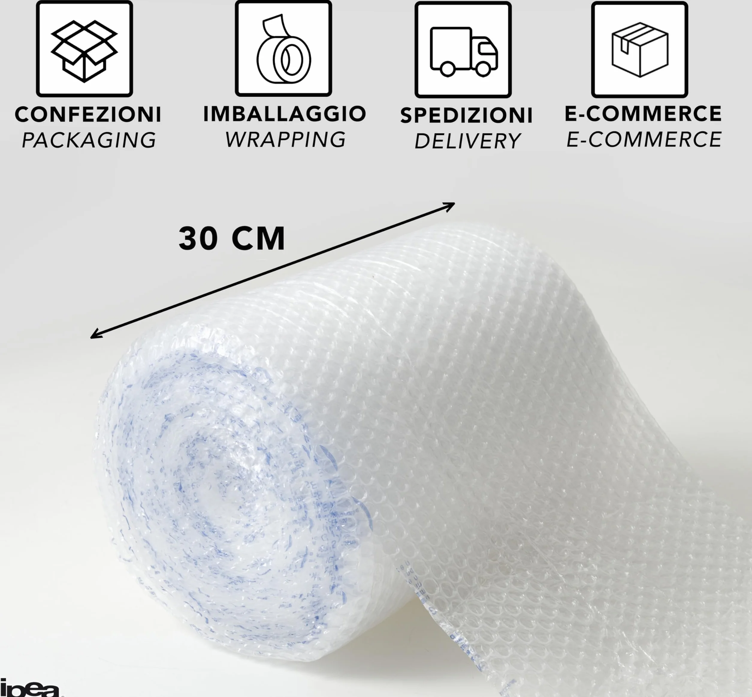IPEA Pluriball Rotolo 20m x 30cm 55 g/mq Bolle Aria Imballaggio Protezione
