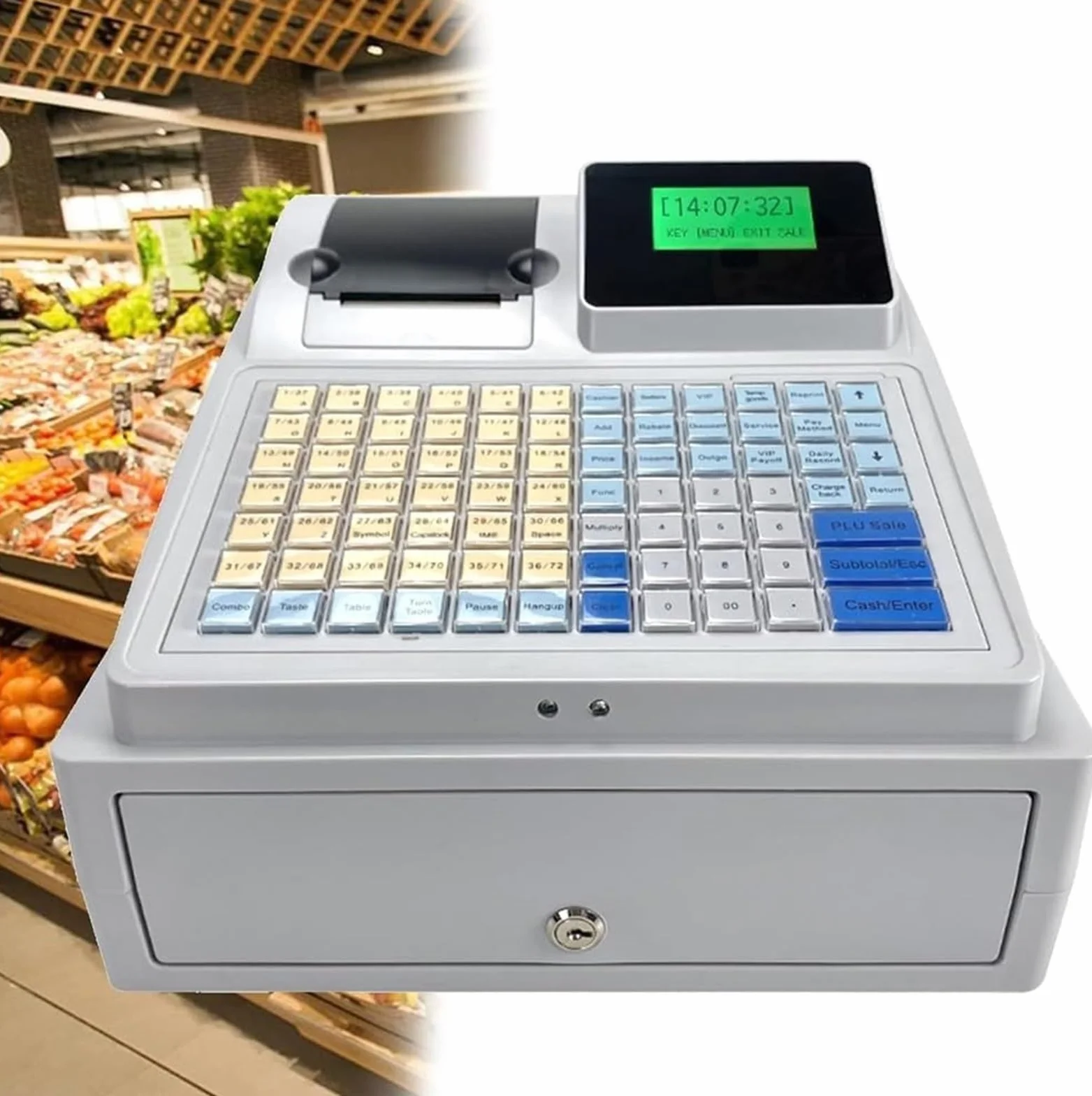 Registratore di cassa elettronico POS con display LED, Cassa elettronica Registratore di cassa Gastronomia al dettaglio Sistema di cassa solido Cassetto di cassa