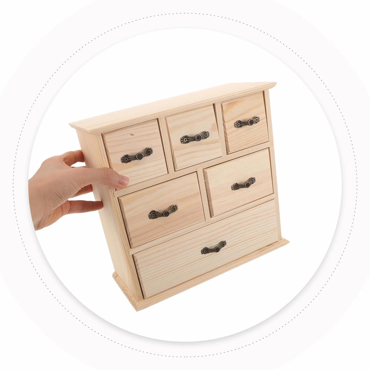 Organizer Scrivania in Legno con Porta Cancelleria e Documenti Cassettiera da Scrivania in Legno Naturale per Ufficio e Casa Scatola Portaoggetti Compatta