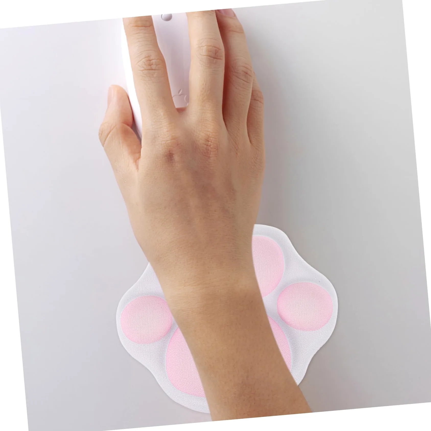 NUOBESTY 3pezzi Poggiapolsi Per Mouse Silicone Morbido Forma Di Zampa Di Gatto Design Antiscivolo Per Ufficio e Home Office Carino Per Donne e Amanti Degli Animali